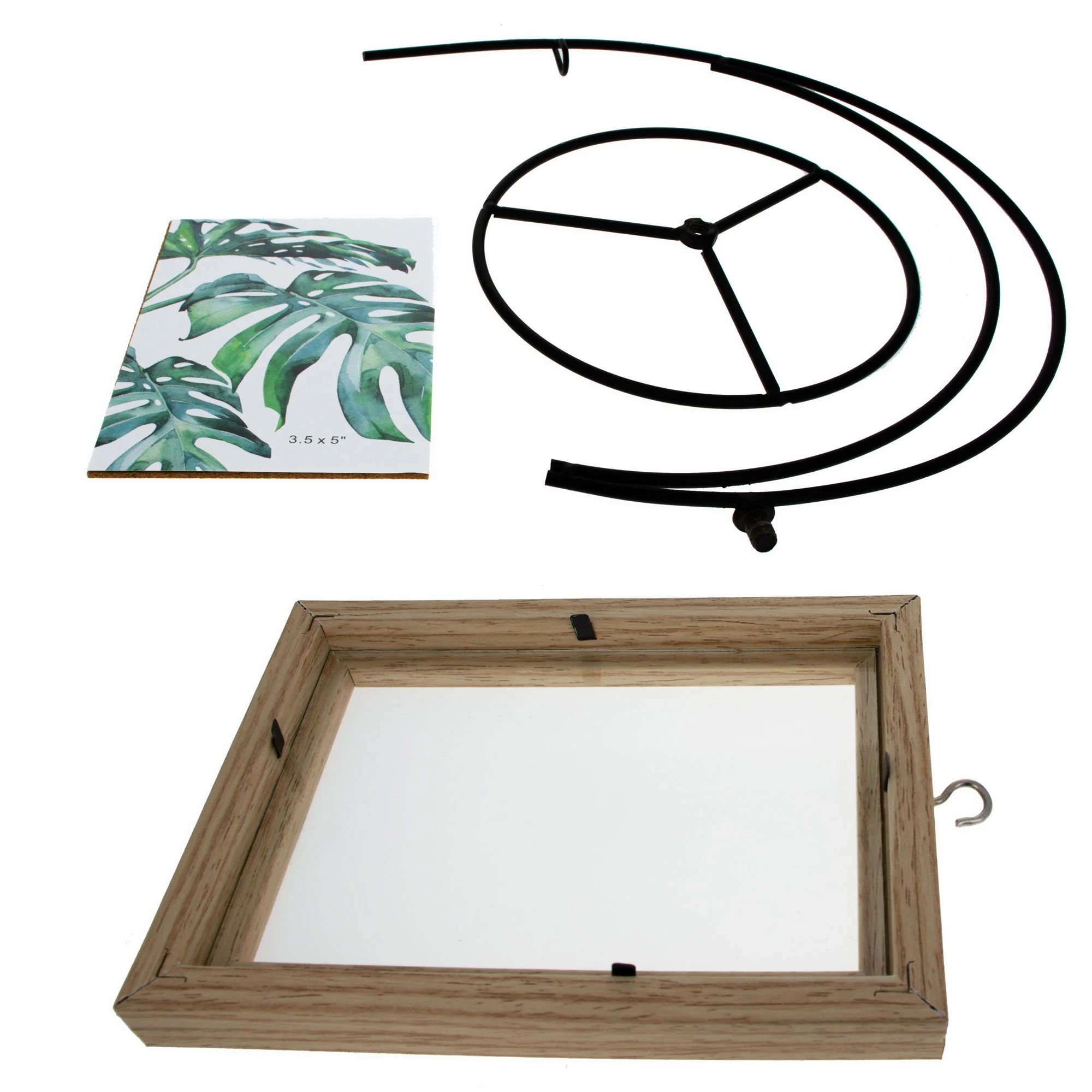 Double Curve Crescent Black Metal Photo Picture Frame and Ornament Display Stand 9.25 Inches - Image 3