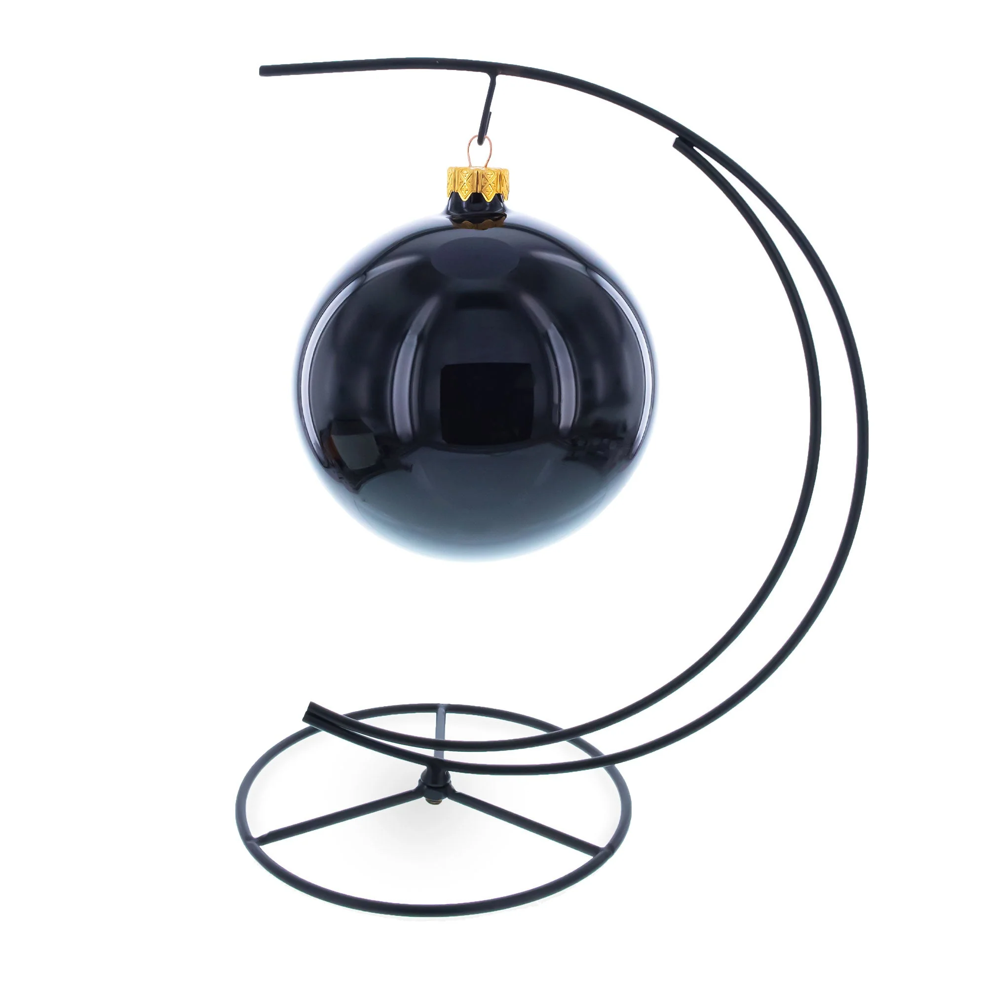 Double Curve Crescent Black Metal Photo Picture Frame and Ornament Display Stand 9.25 Inches - Image 6