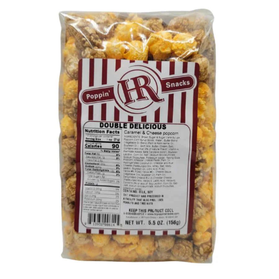 Double Delicious Caramel & Cheese Popcorn Mix | Multiple Sizes | Pack of 2 | HR Poppin' Snacks - Image 2
