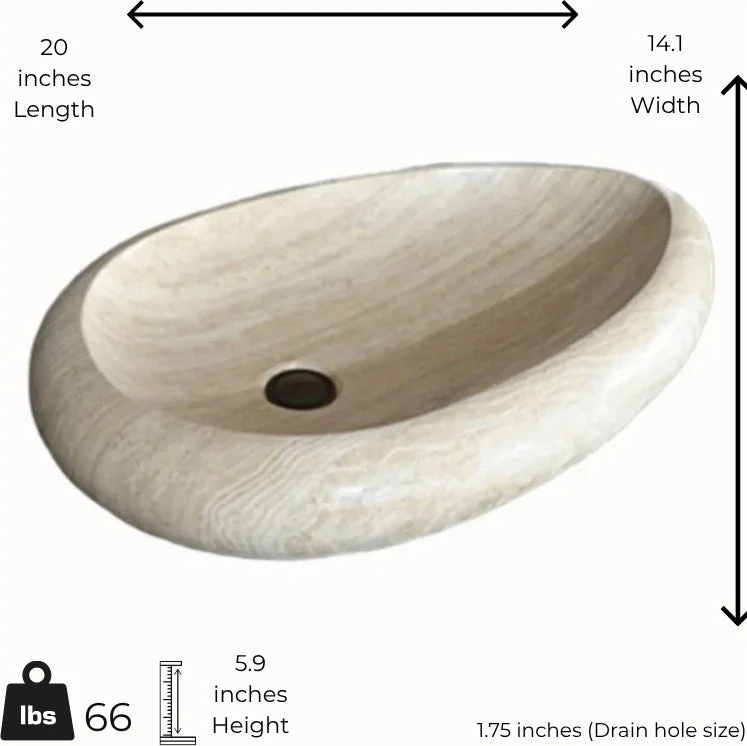 Drop-Pattern Travertine Sink - Image 2