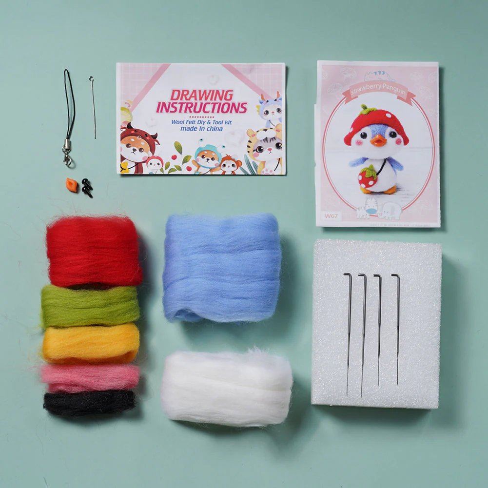 Duckling Needle Felting Kit. Wizardi DIY Wool Craft Kit F07N8-W67 - Image 2