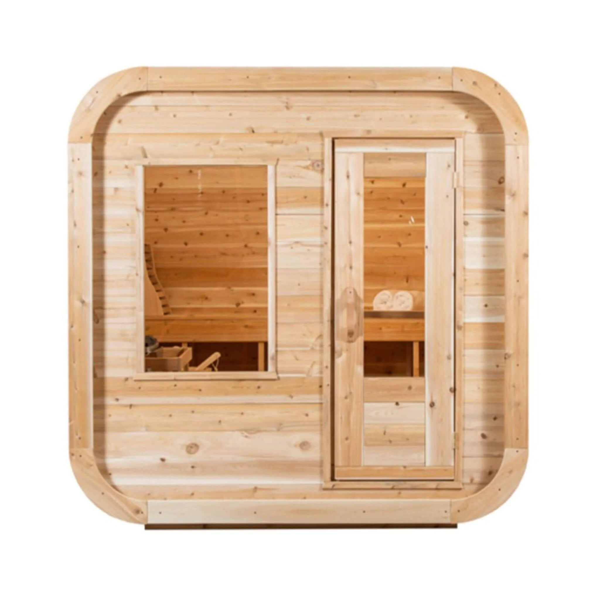 Dundalk Leisurecraft 4-Person Canadian Timber Luna Cube Sauna With Sloped Roof And Front Window [CTC22LU] (SAK96475) - Image 4