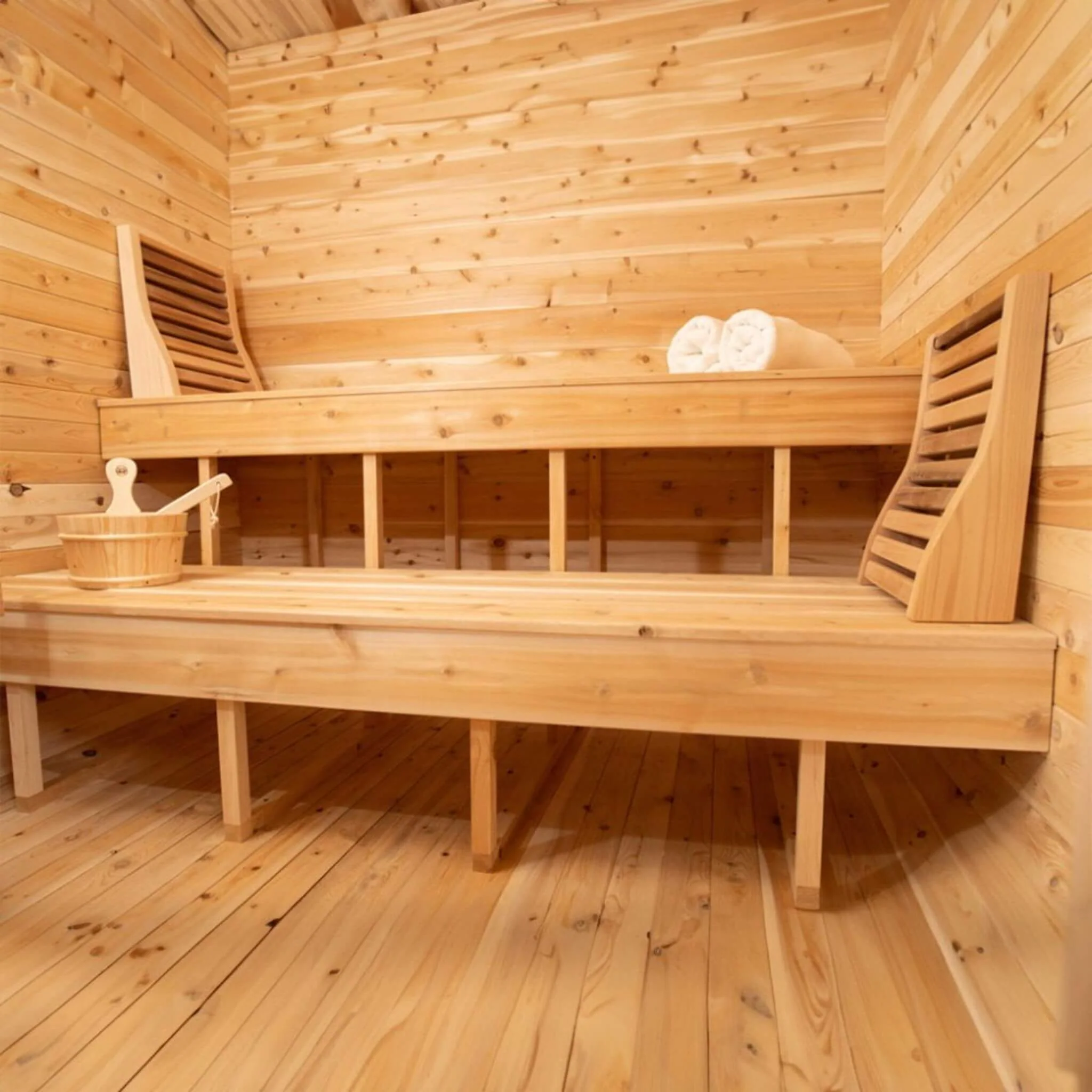 Dundalk Leisurecraft 4-Person Canadian Timber Luna Cube Sauna With Sloped Roof And Front Window [CTC22LU] (SAK96475) - Image 6