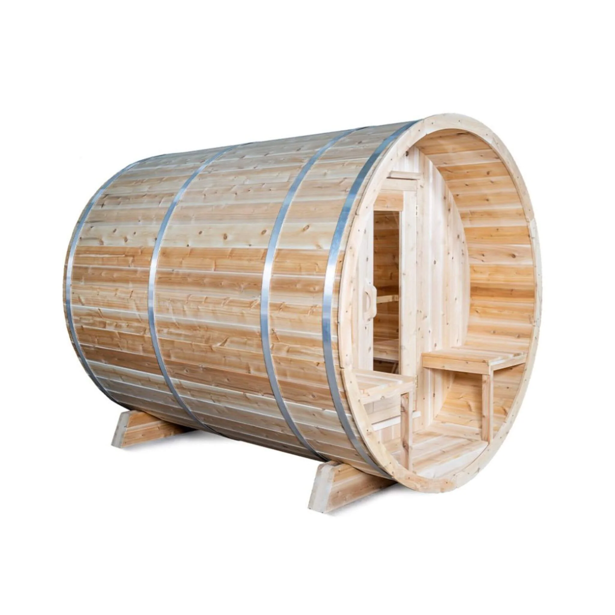 Dundalk Leisurecraft 4-Person Canadian Timber Serenity Barrel Sauna With Solid Wood Benches [CTC2245W] (SAK94862) - Image 7