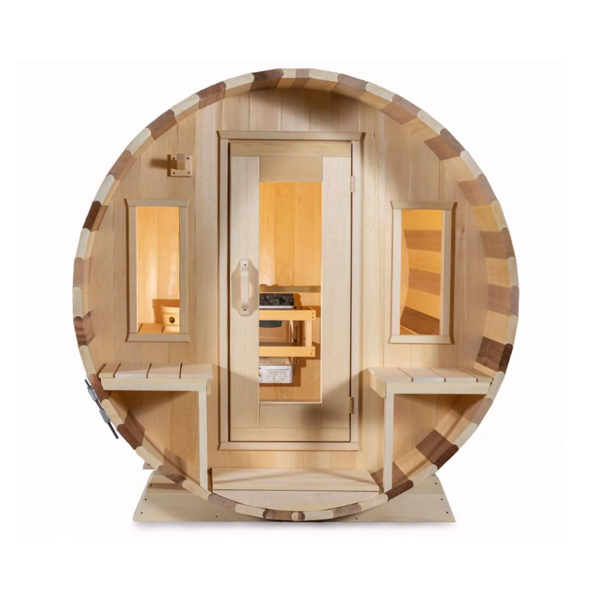 Dundalk Leisurecraft 6-Person Canadian Timber Tranquility Barrel Sauna With Front Porch [CTC2345W] (SAK96814) - Image 5