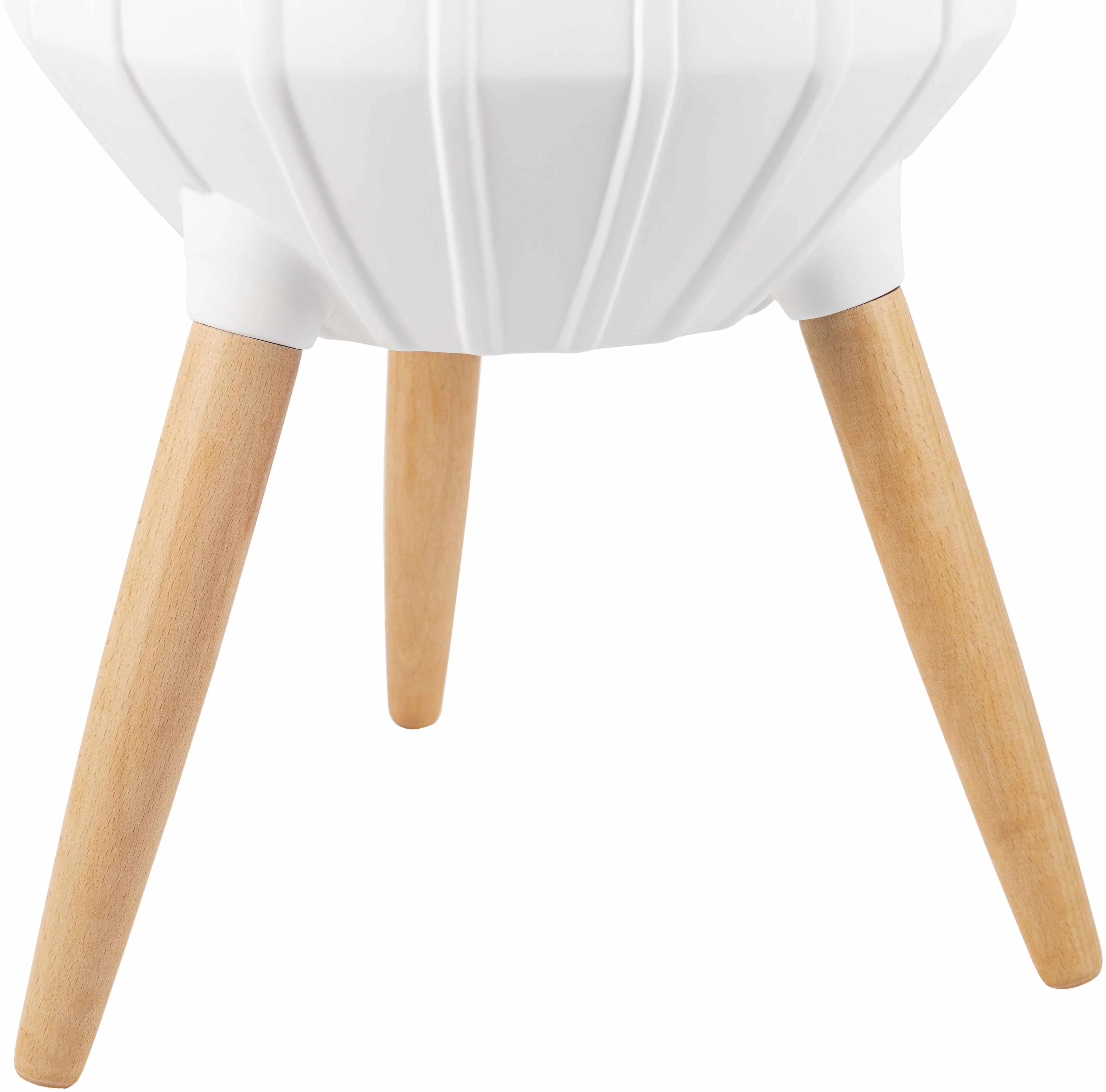 Dunguan White Ribbed Wood Planter - Image 4