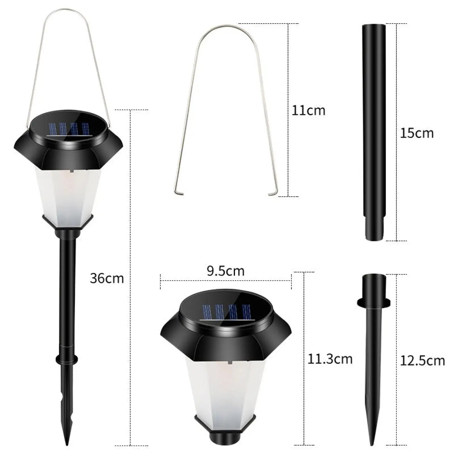 Durable Metal Solar Pathlight LED Flame Lamp for Outdoor - Image 2