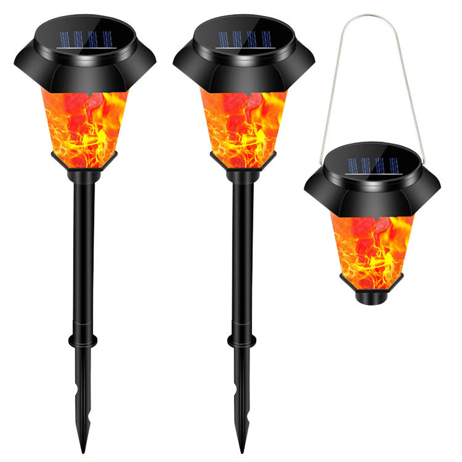 Durable Metal Solar Pathlight LED Flame Lamp for Outdoor - Image 3