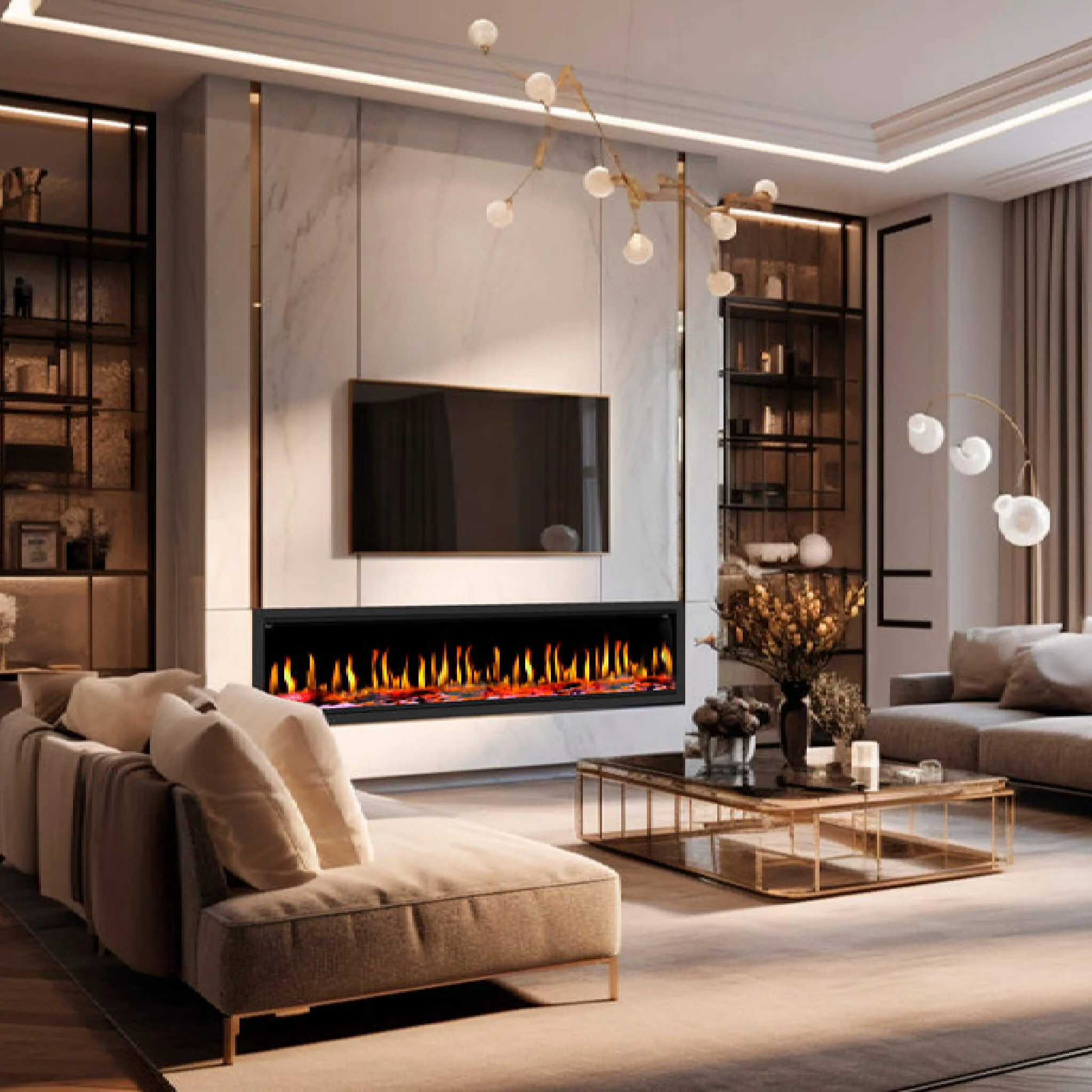 Dynasty Tempo 100" Virtual Linear Electric Fireplace [DY-FVX100] (SAK59234) - Image 6