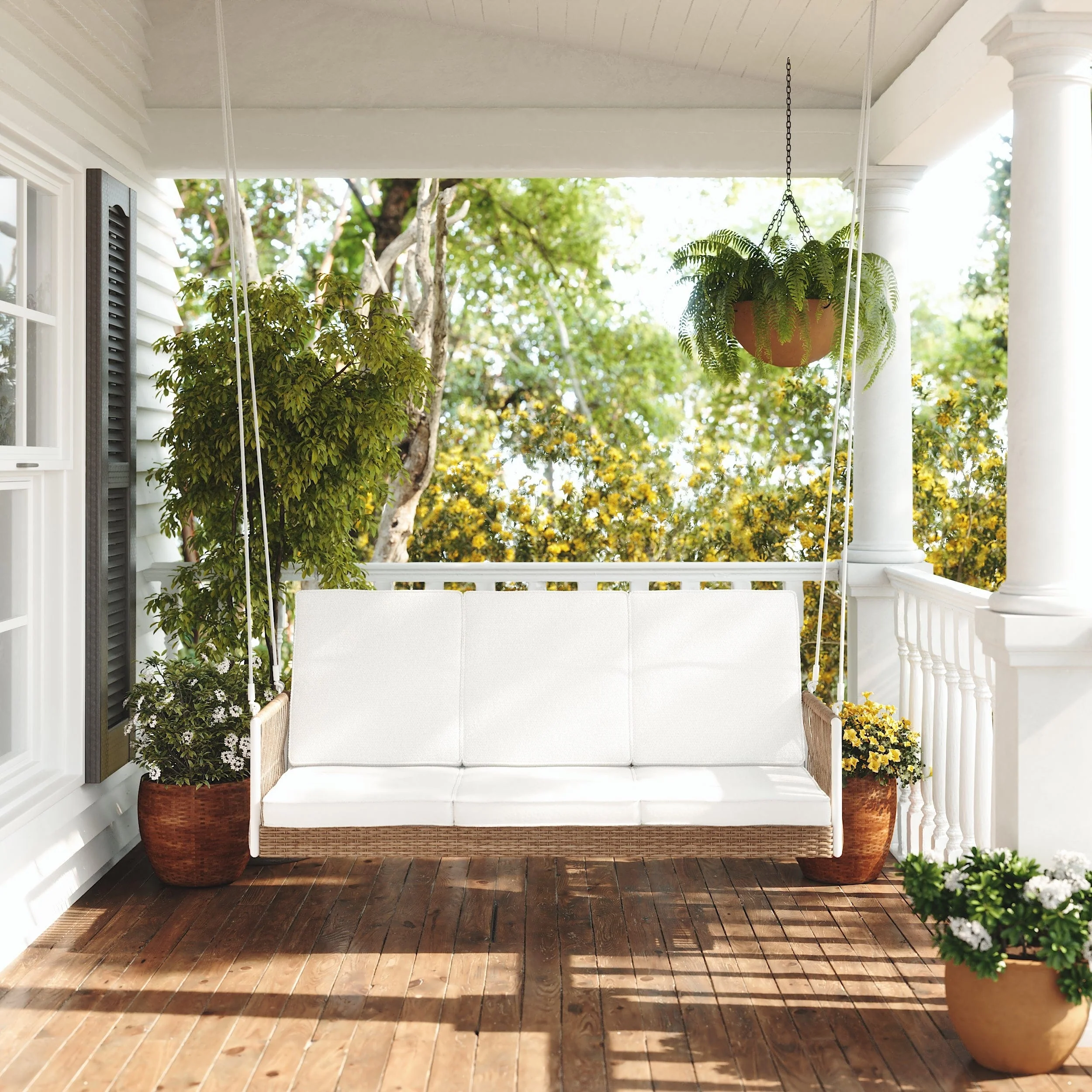 East Green Anderson Porch Swing with Cushions - Image 3