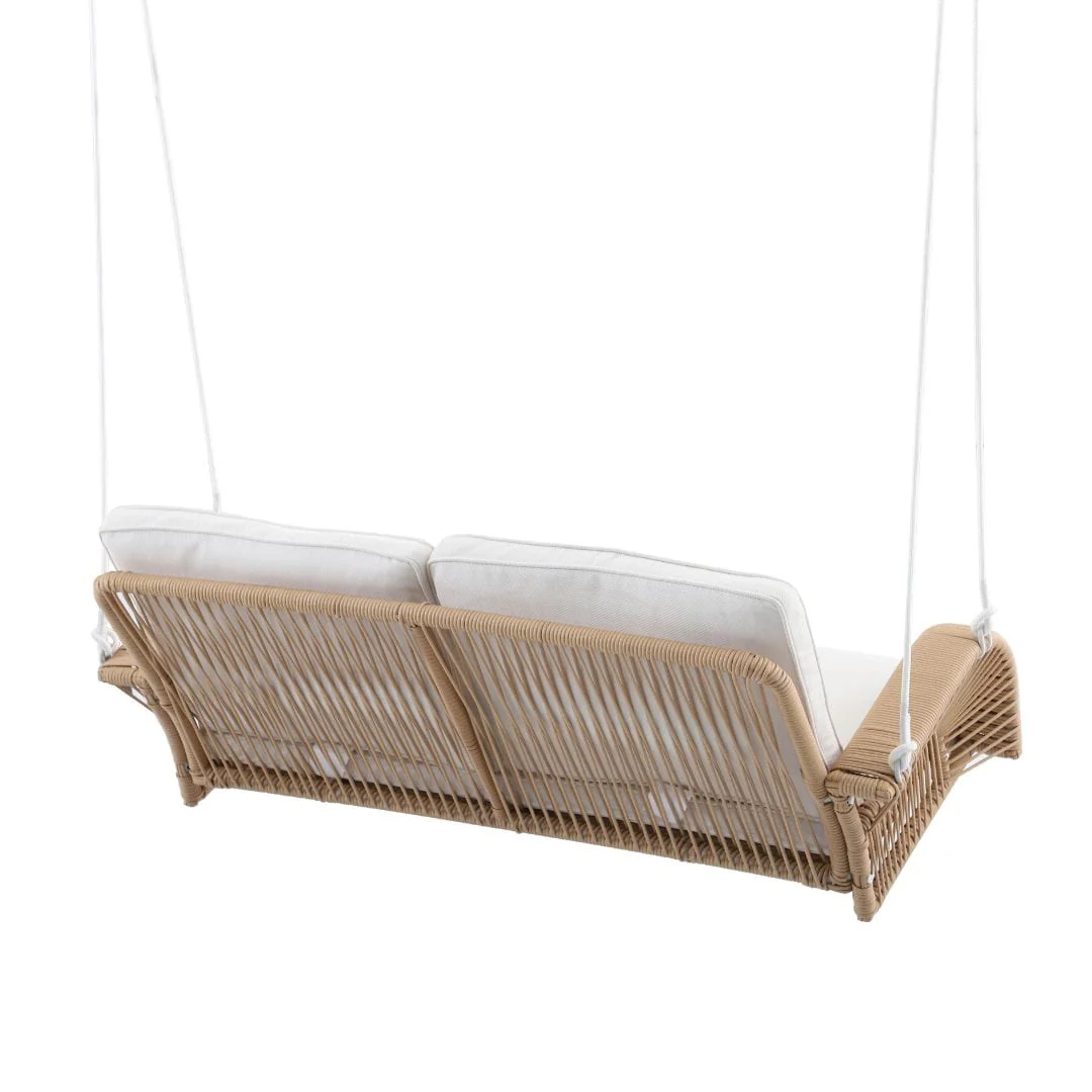 East Green Lucca Wicker Porch Swing with Cushions - Image 10