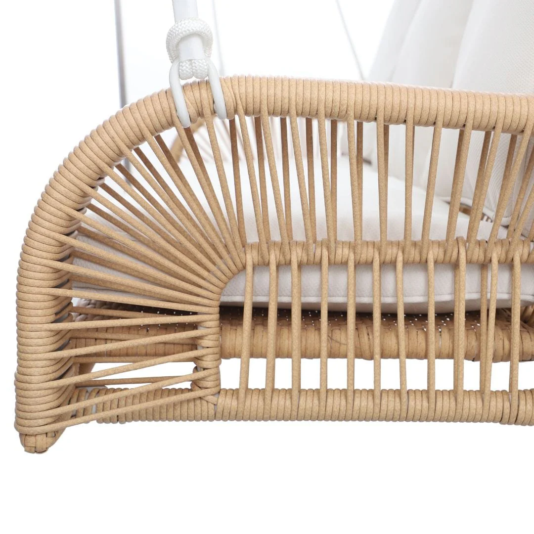 East Green Lucca Wicker Porch Swing with Cushions - Image 11