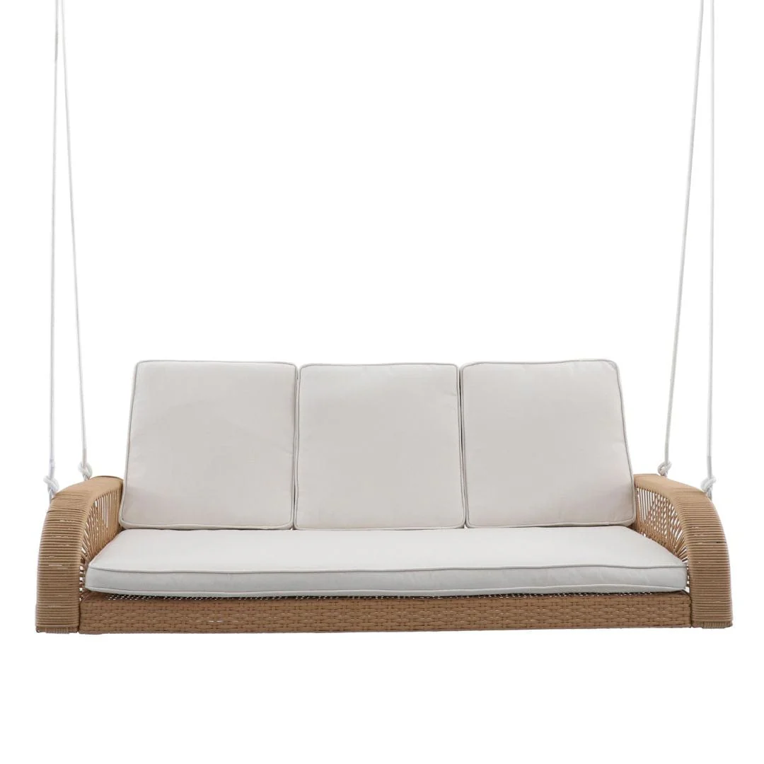 East Green Lucca Wicker Porch Swing with Cushions - Image 5