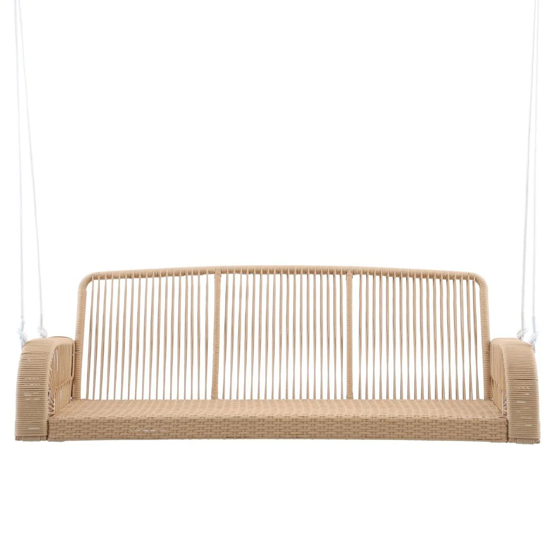 East Green Lucca Wicker Porch Swing with Cushions - Image 6