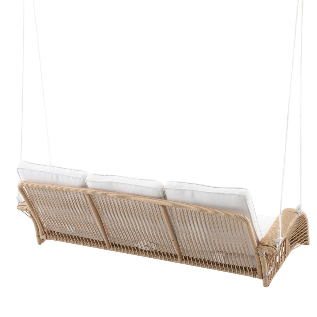 East Green Lucca Wicker Porch Swing with Cushions - Image 7