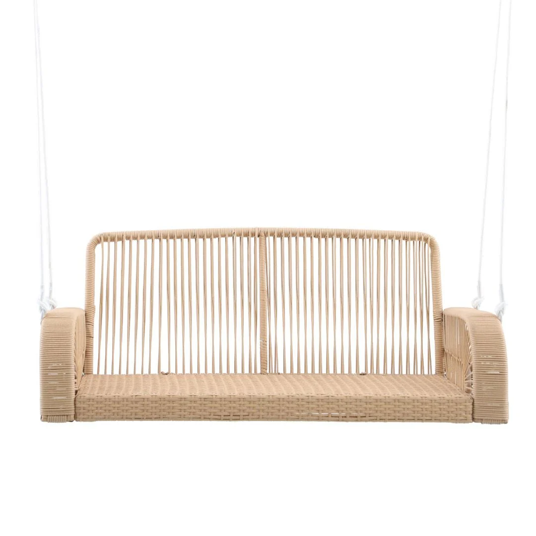 East Green Lucca Wicker Porch Swing with Cushions - Image 9