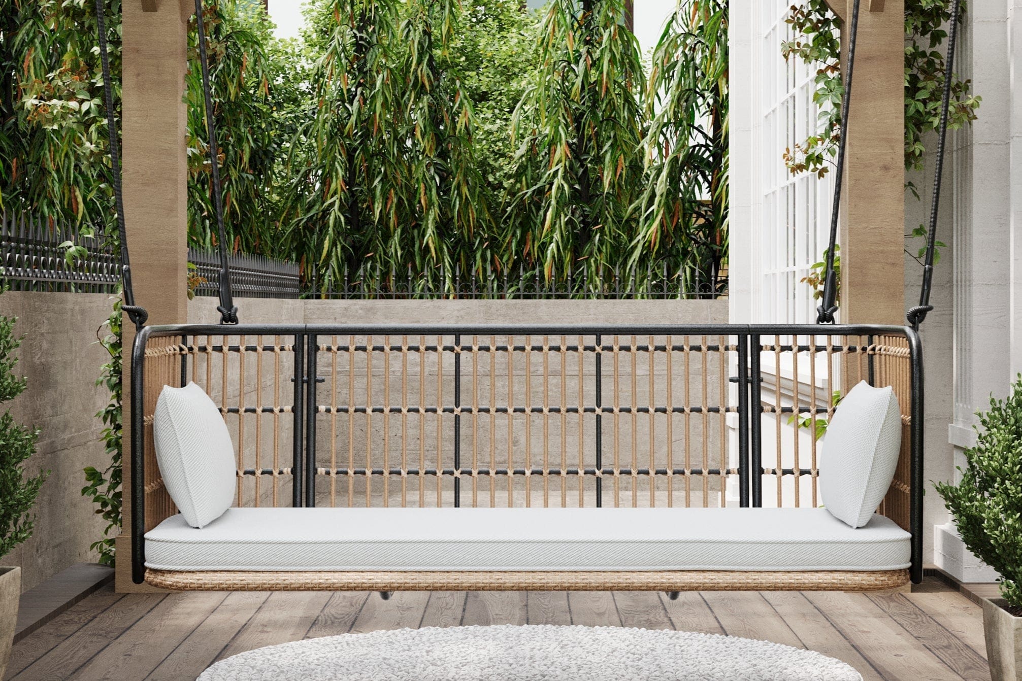 East Green Remy Porch Swing with Cushion - Image 4
