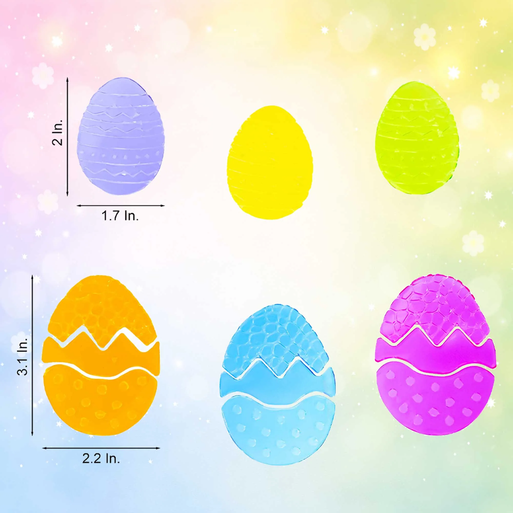Colorful Easter Egg Window Gel Decorations for Spring Displays - Image 2