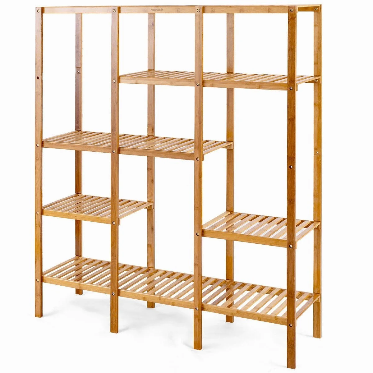 Eco-Friendly Bamboo 4-Shelf Bookcase Storage Rack - Image 2
