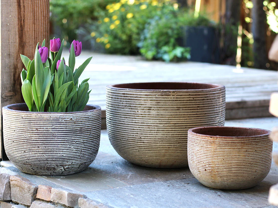 Egg Horizontal Ripples Planter - Set of 3 By Plantatorem - Image 4