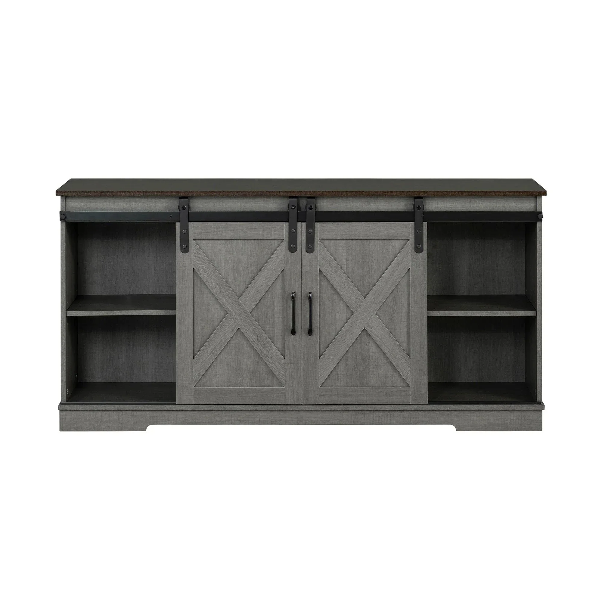 Eira Farmhouse 56-inch TV Stand with Storage Cabinet and Cable Holes, Entertainment Center Console for Living Room, Bedroom - Image 2