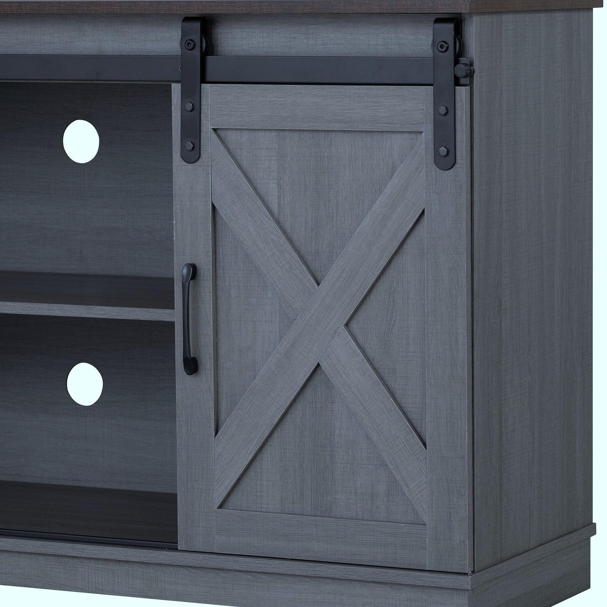 Eira Farmhouse 56-inch TV Stand with Storage Cabinet and Cable Holes, Entertainment Center Console for Living Room, Bedroom - Image 6