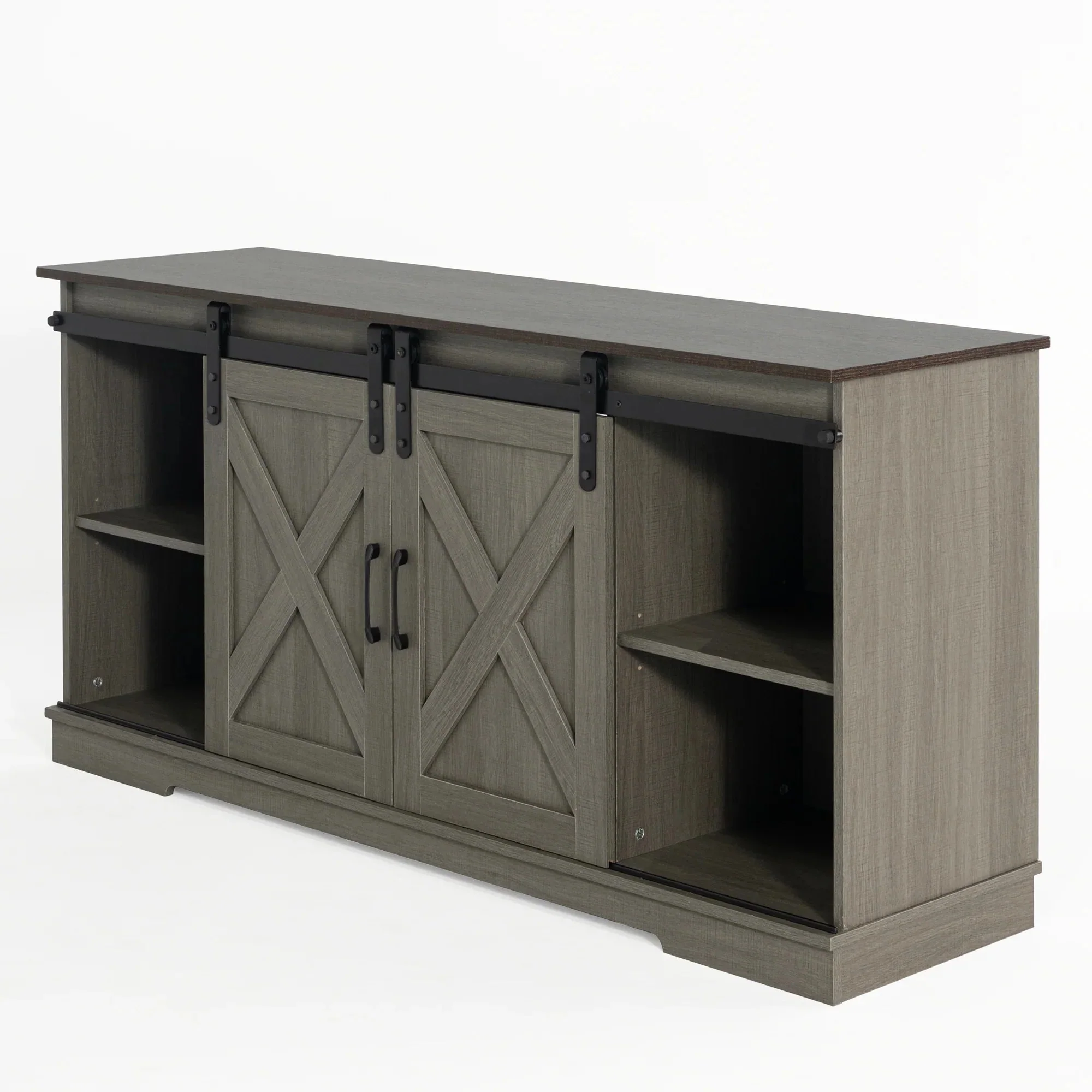 Eira Farmhouse 56-inch TV Stand with Storage Cabinet and Cable Holes, Entertainment Center Console for Living Room, Bedroom - Image 9