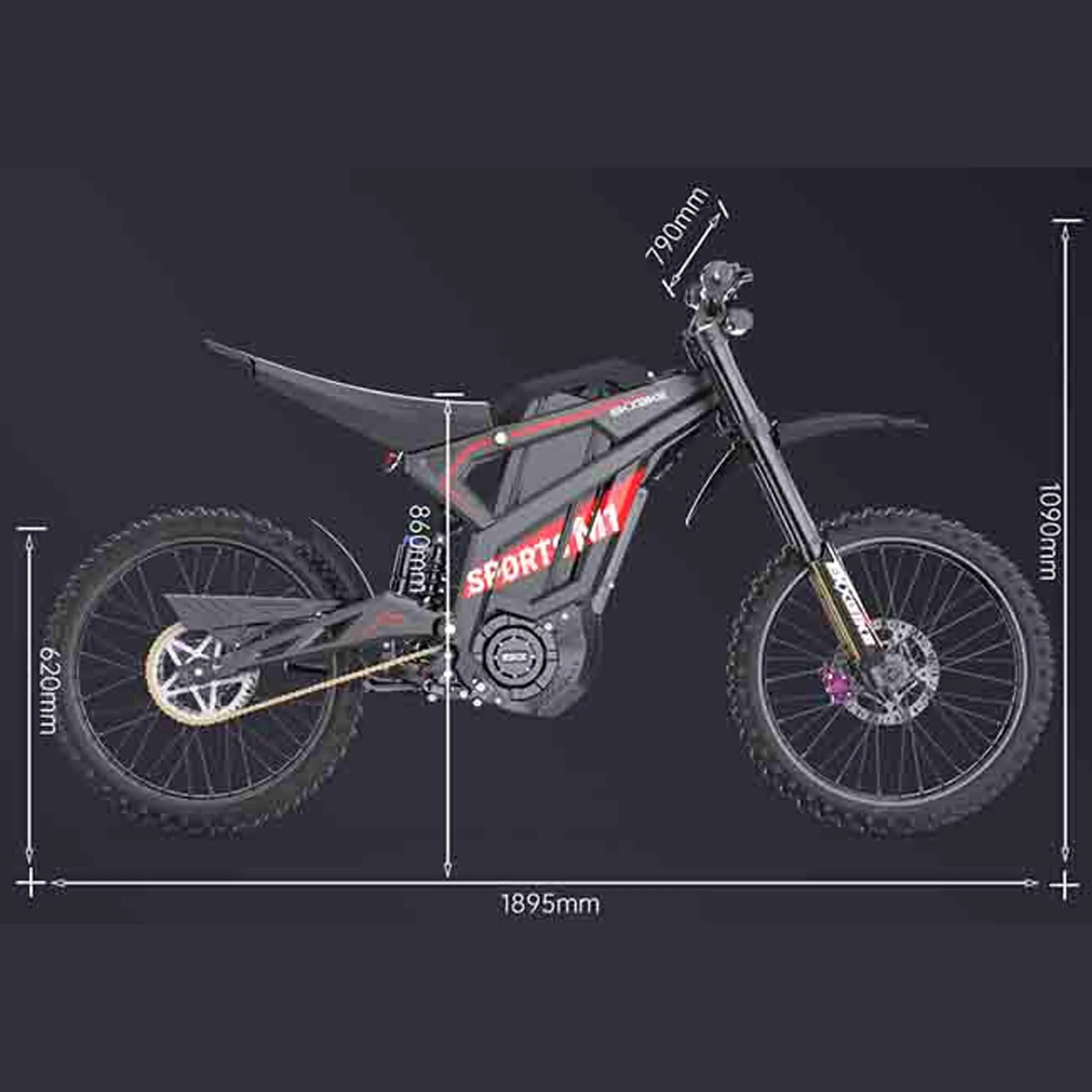 EKX M1 16.8KW 72V/50AH Premium Electric High-Strength Steel Pipe Off-Road Mountain Dirt Bike (SAK20957) - Image 11