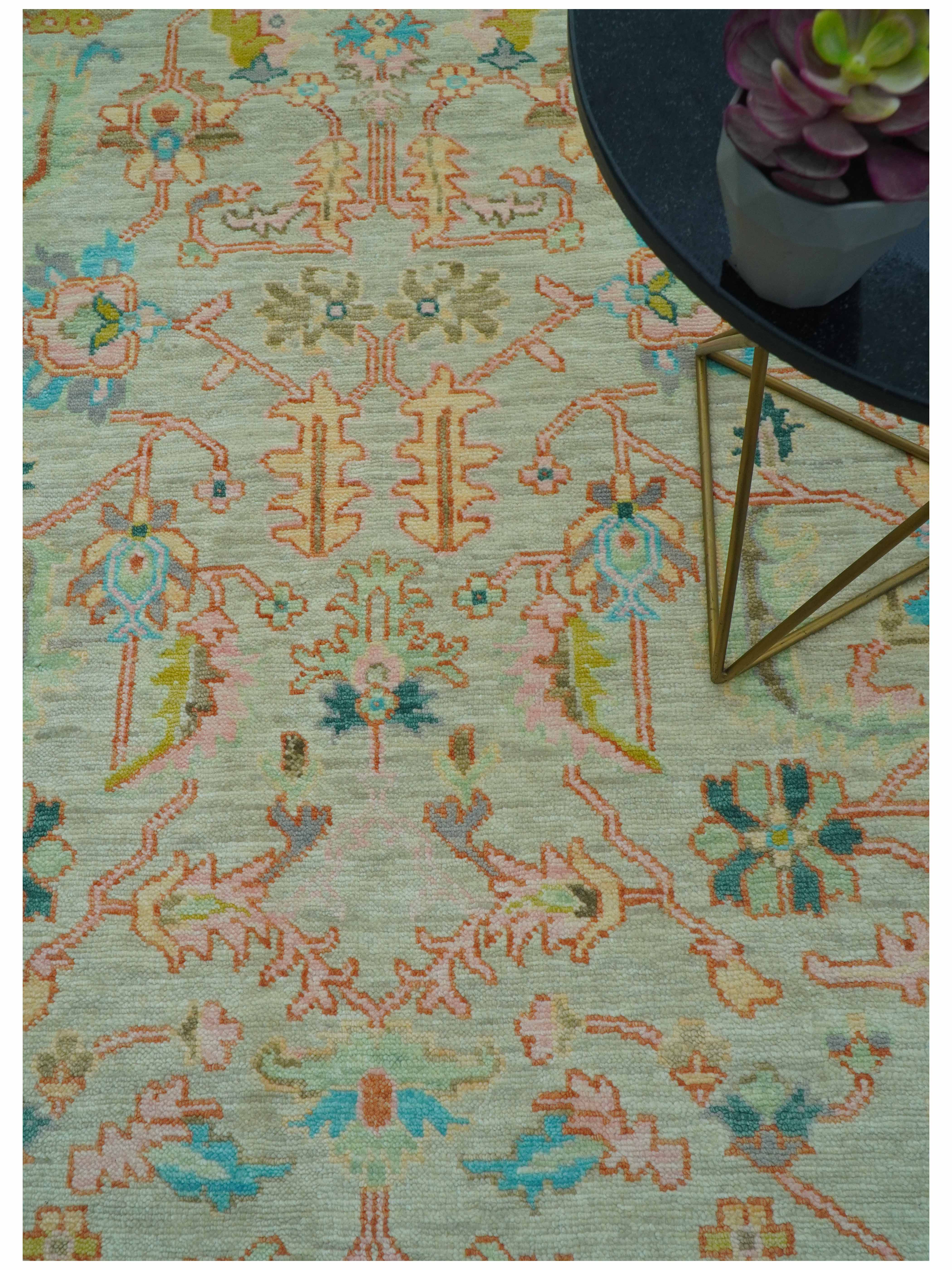 Elaine Custom Made Beige Traditional Design Hand Knotted Wool Rug - Image 6