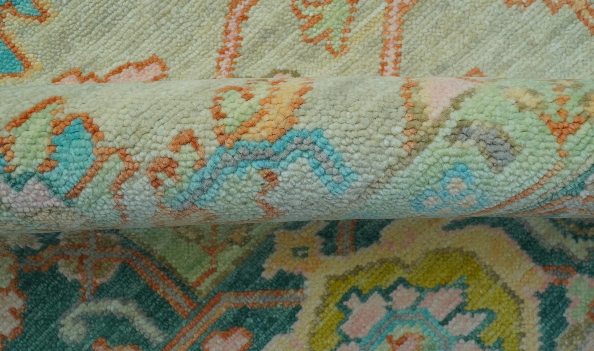 Elaine Custom Made Beige Traditional Design Hand Knotted Wool Rug - Image 9