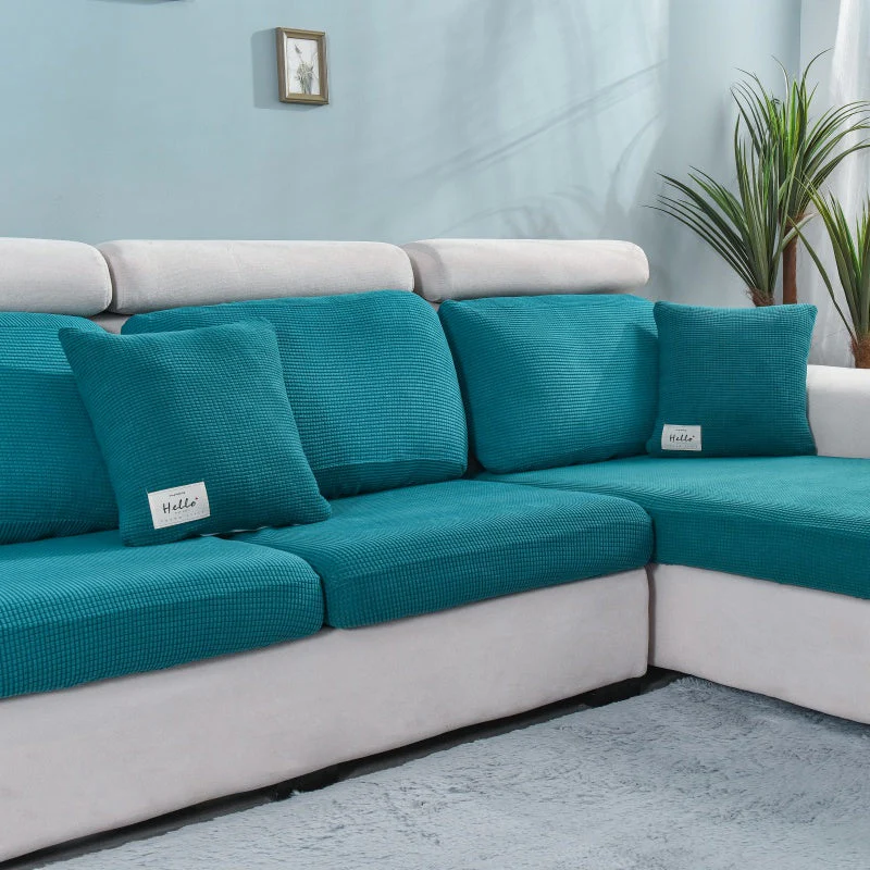 Elastic L-Shaped Sofa Slipcover for Living Room, Velvet Plush Couch Covers for Chaise Longue Seats - Image 15