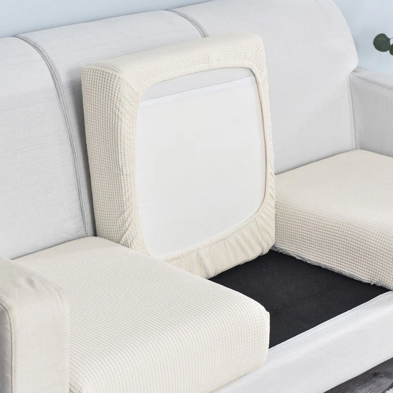 Elastic L-Shaped Sofa Slipcover for Living Room, Velvet Plush Couch Covers for Chaise Longue Seats - Image 6