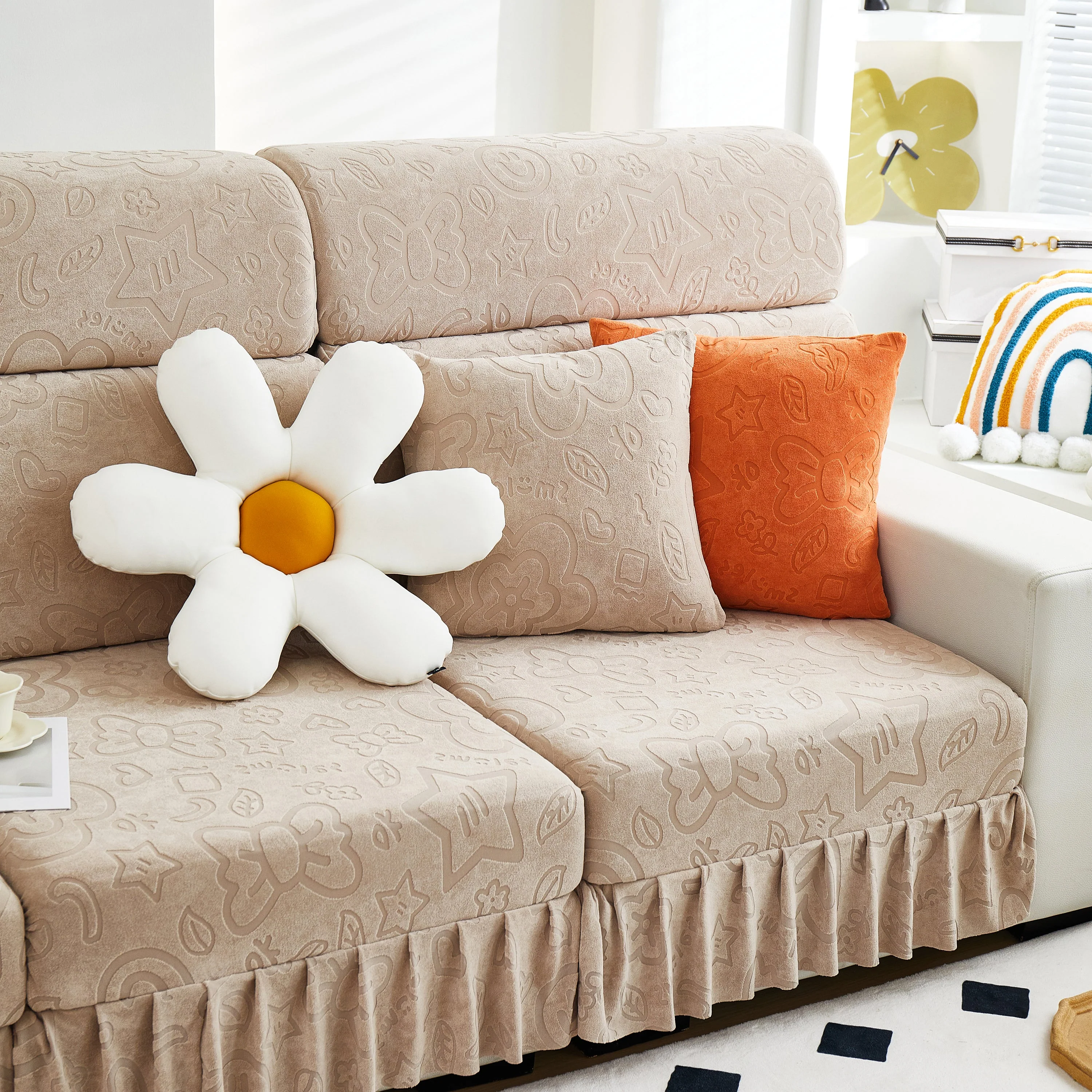Elastic Skirted Couch Cushion Covers for 1/2/3/4-Seater Sofas, Furniture Protector for Pets, Kids - Image 13
