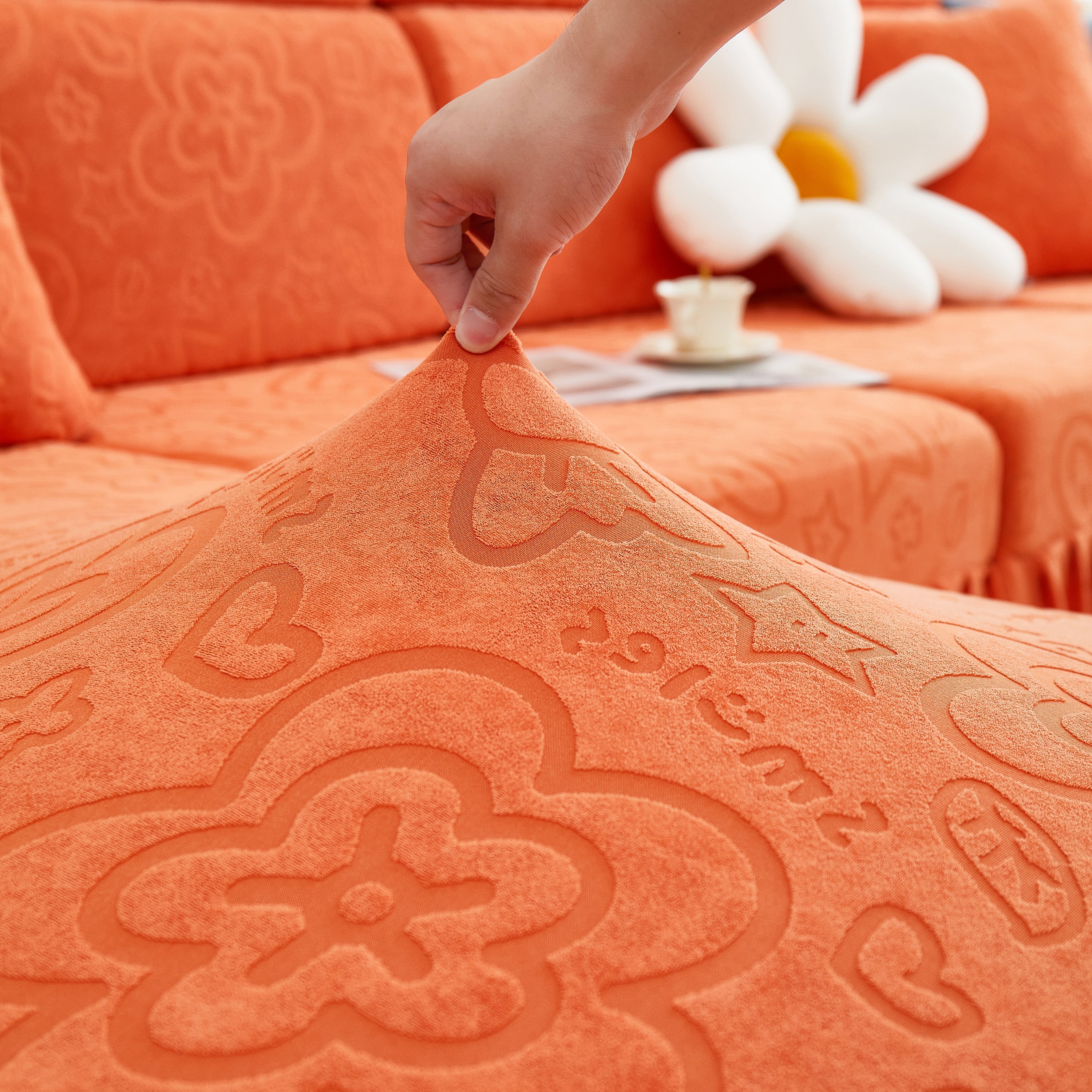 Elastic Skirted Couch Cushion Covers for 1/2/3/4-Seater Sofas, Furniture Protector for Pets, Kids - Image 131