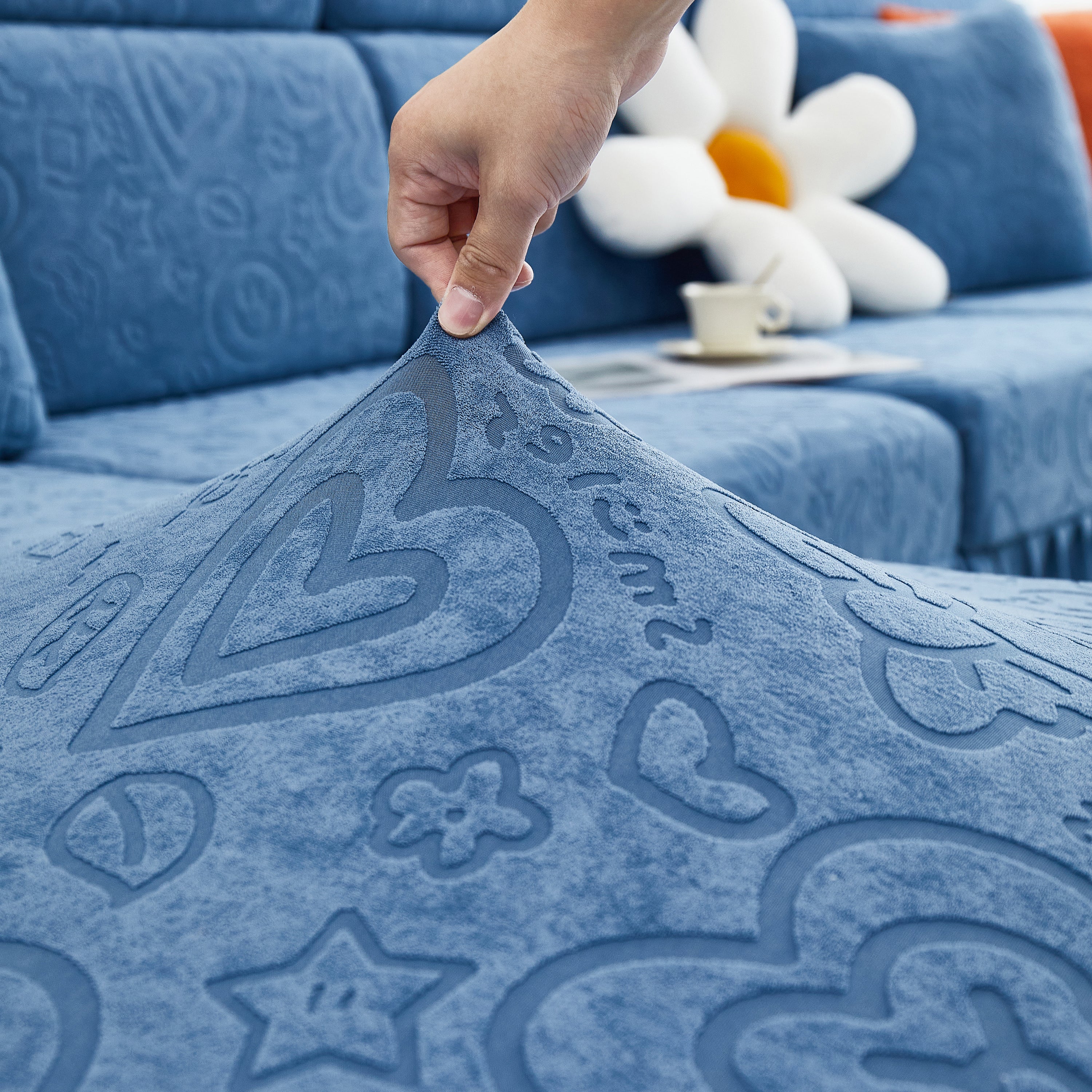 Elastic Skirted Couch Cushion Covers for 1/2/3/4-Seater Sofas, Furniture Protector for Pets, Kids - Image 198