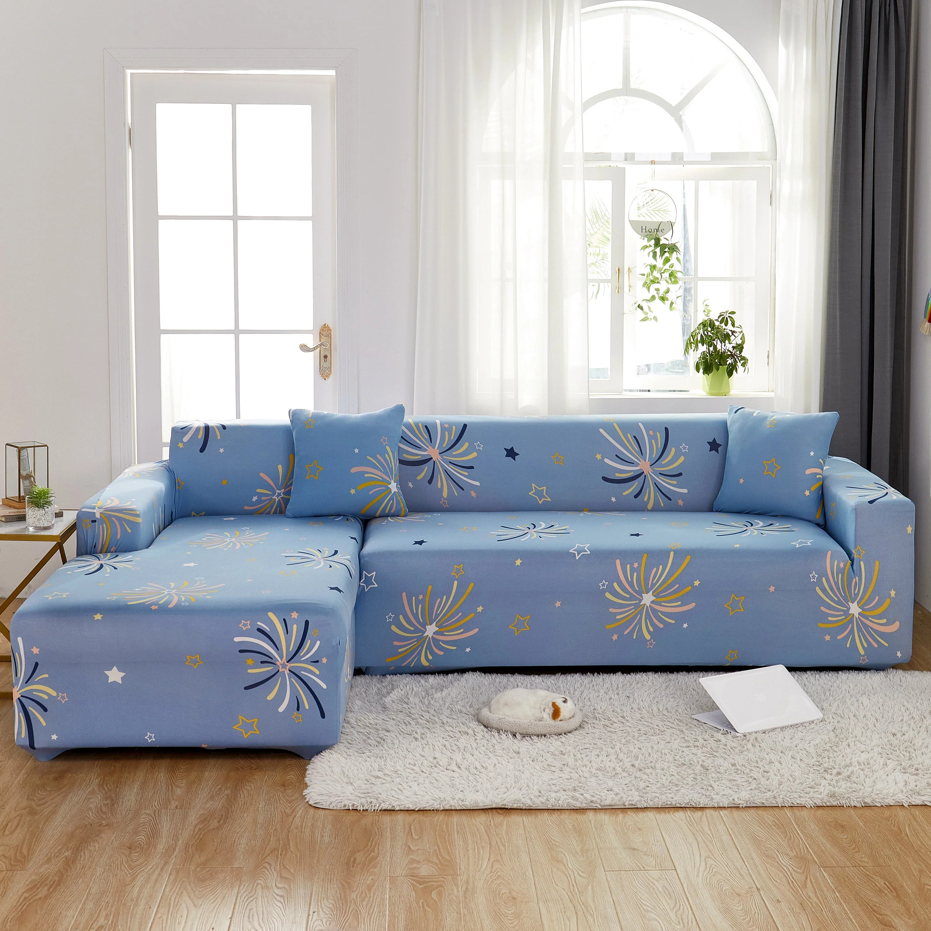 Elastic Washable L-Shaped Sofa Cover, Non-Slip Spandex for 1-5 Seater Sectional Sofa - Image 2