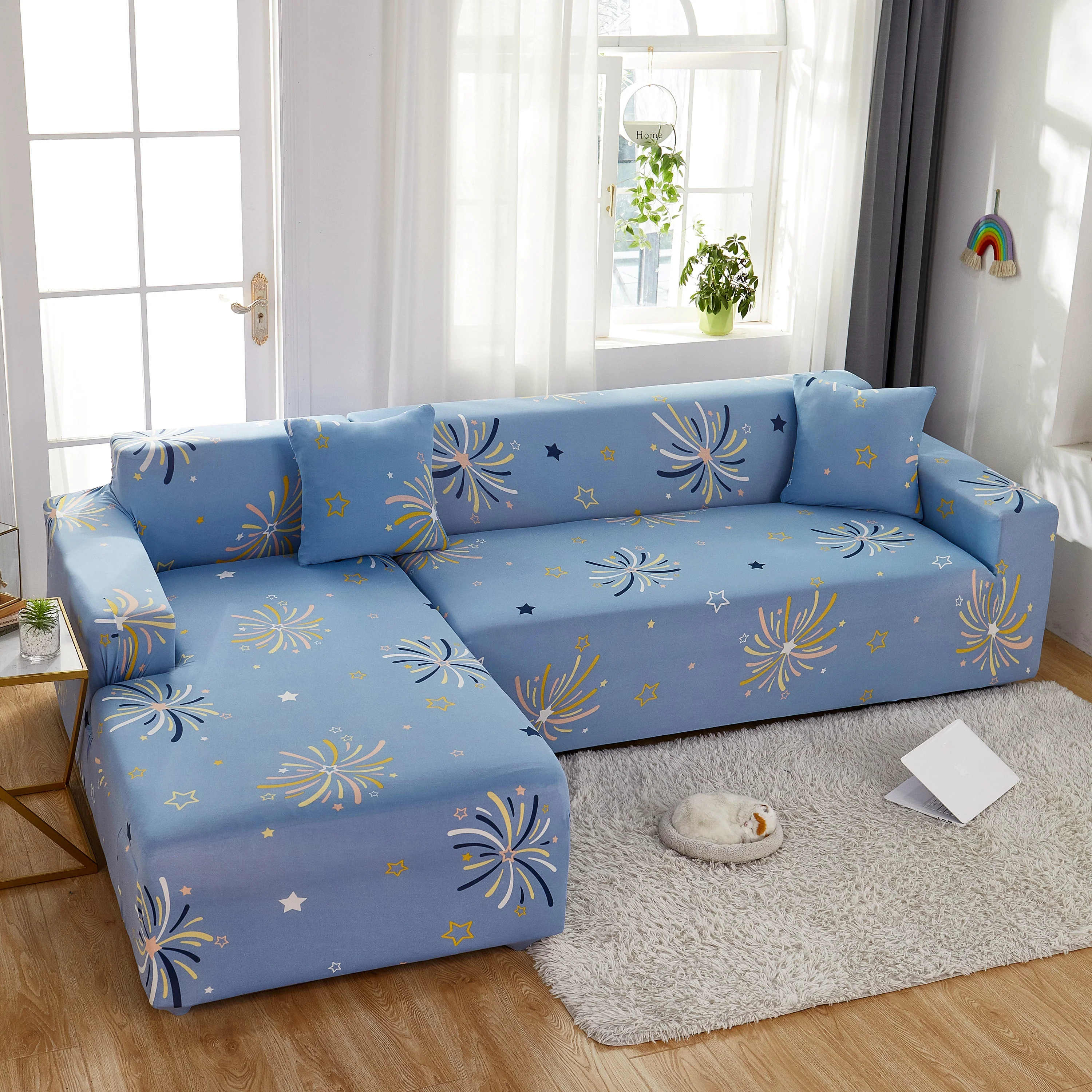 Elastic Washable L-Shaped Sofa Cover, Non-Slip Spandex for 1-5 Seater Sectional Sofa - Image 3
