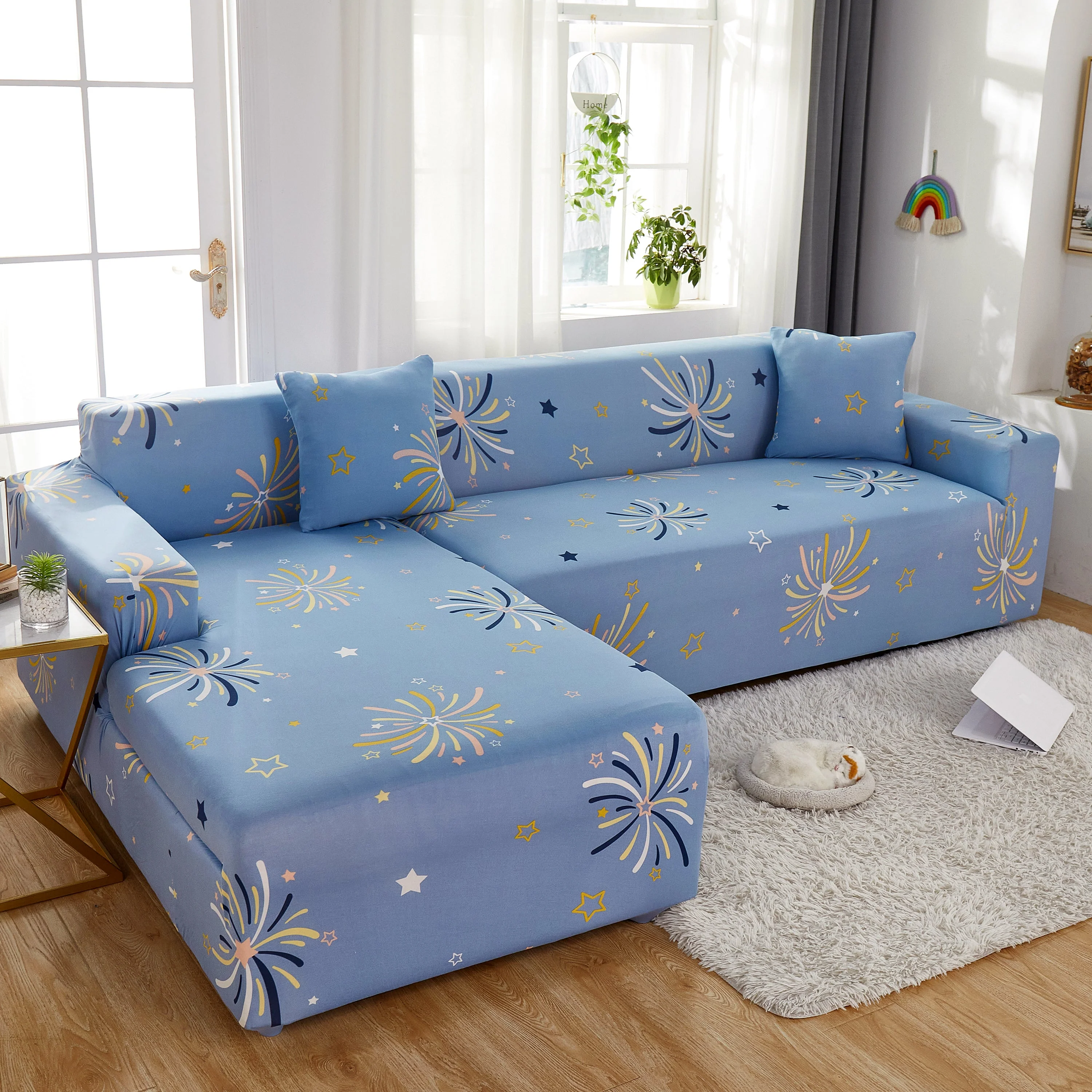 Elastic Washable L-Shaped Sofa Cover, Non-Slip Spandex for 1-5 Seater Sectional Sofa - Image 4