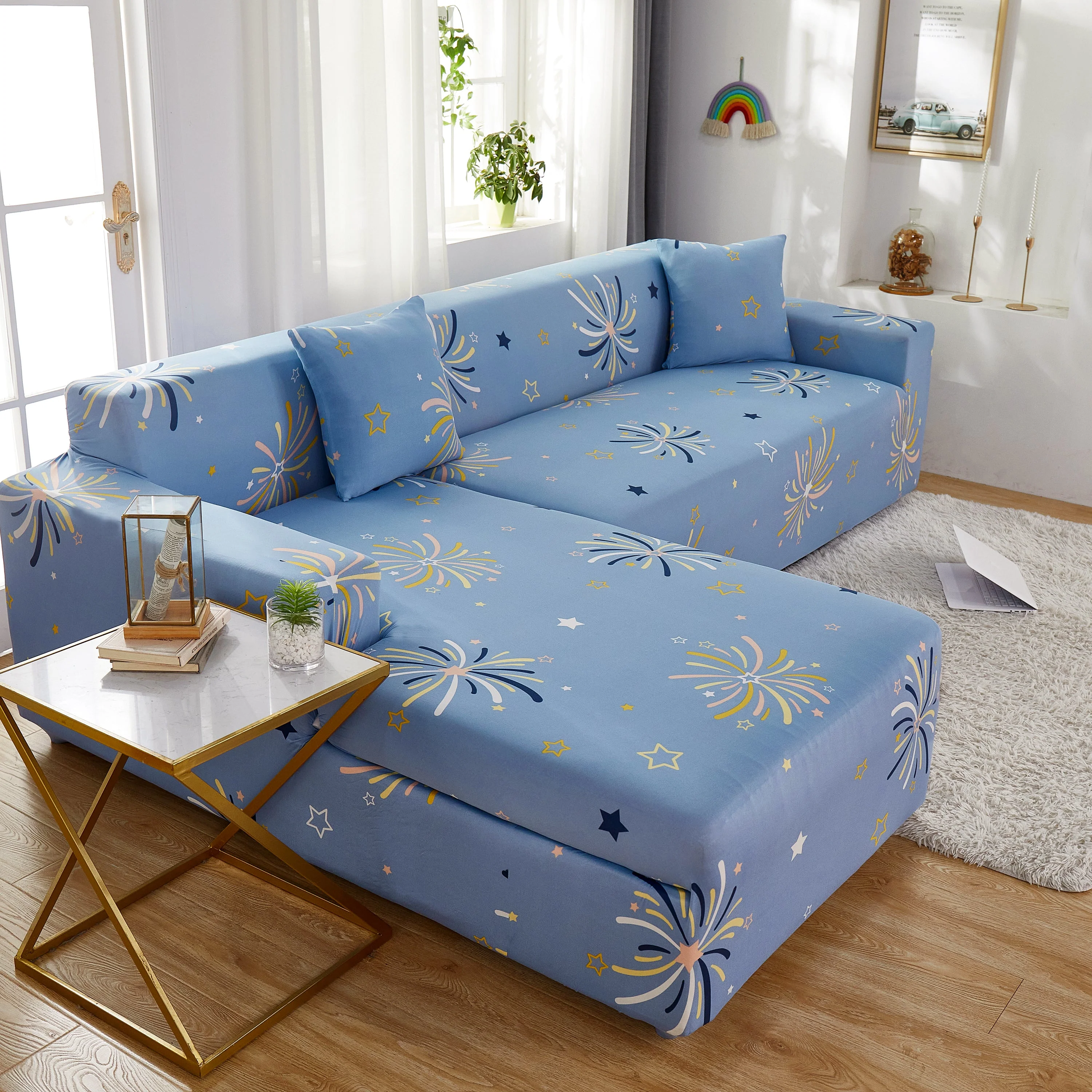 Elastic Washable L-Shaped Sofa Cover, Non-Slip Spandex for 1-5 Seater Sectional Sofa - Image 5