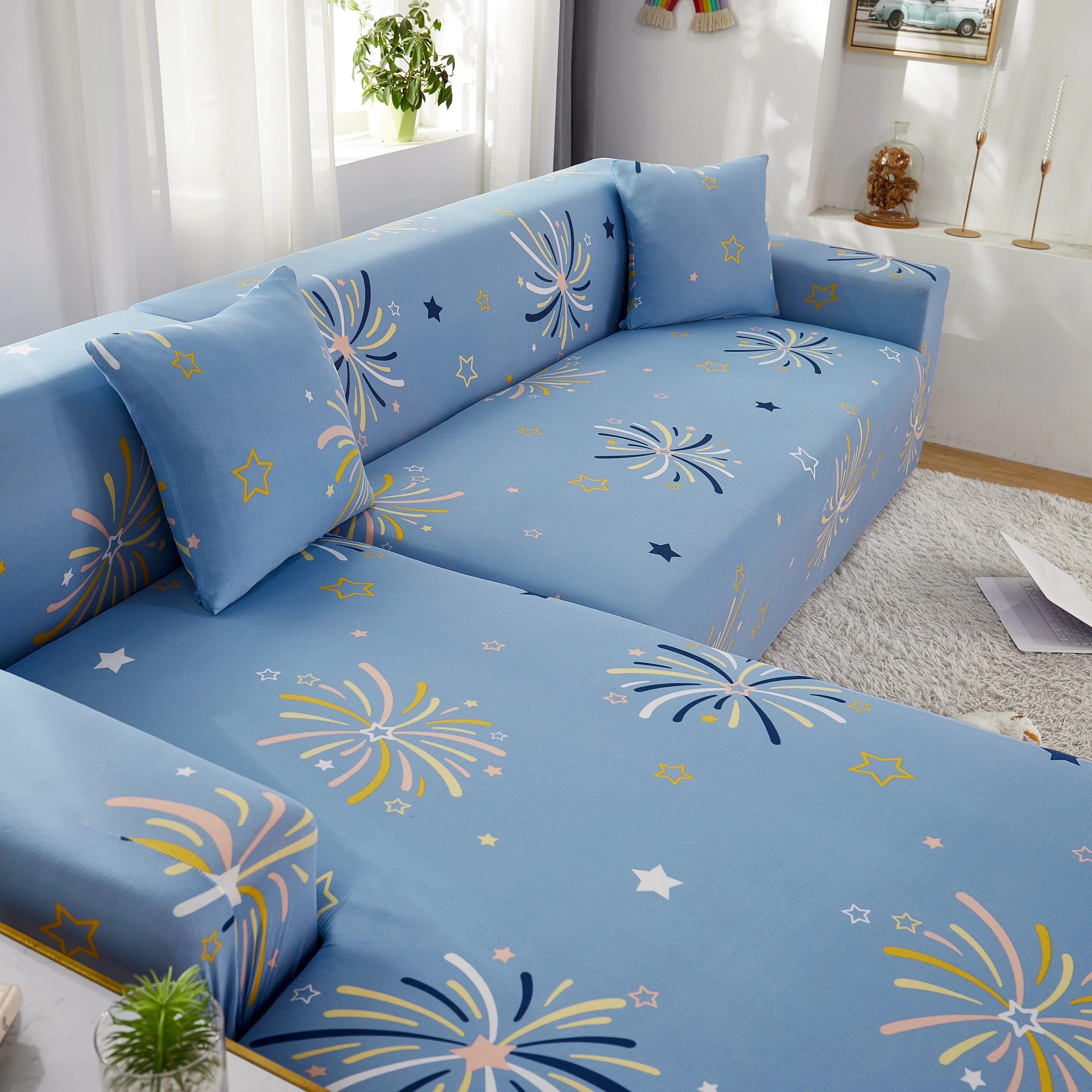 Elastic Washable L-Shaped Sofa Cover, Non-Slip Spandex for 1-5 Seater Sectional Sofa - Image 6