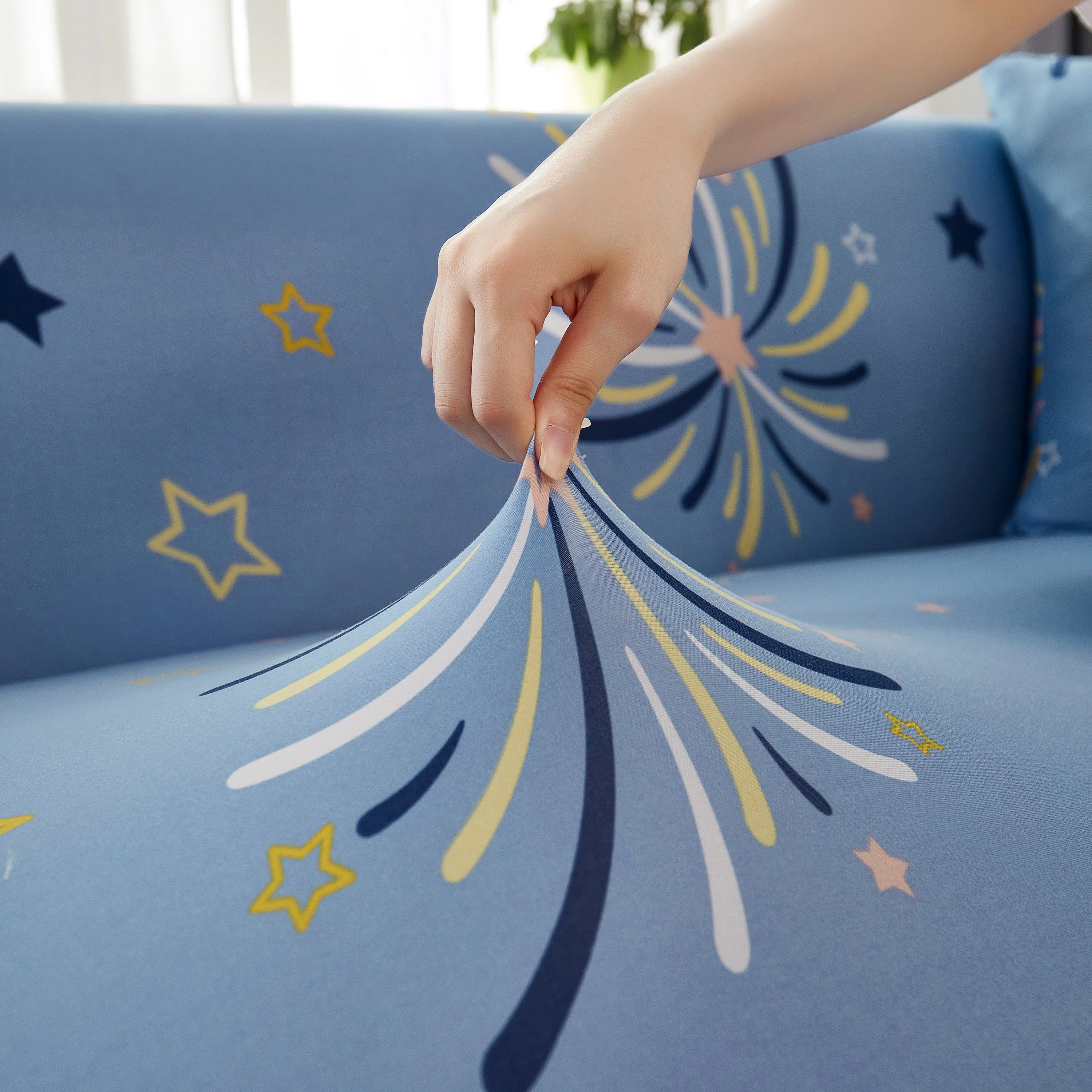Elastic Washable L-Shaped Sofa Cover, Non-Slip Spandex for 1-5 Seater Sectional Sofa - Image 8
