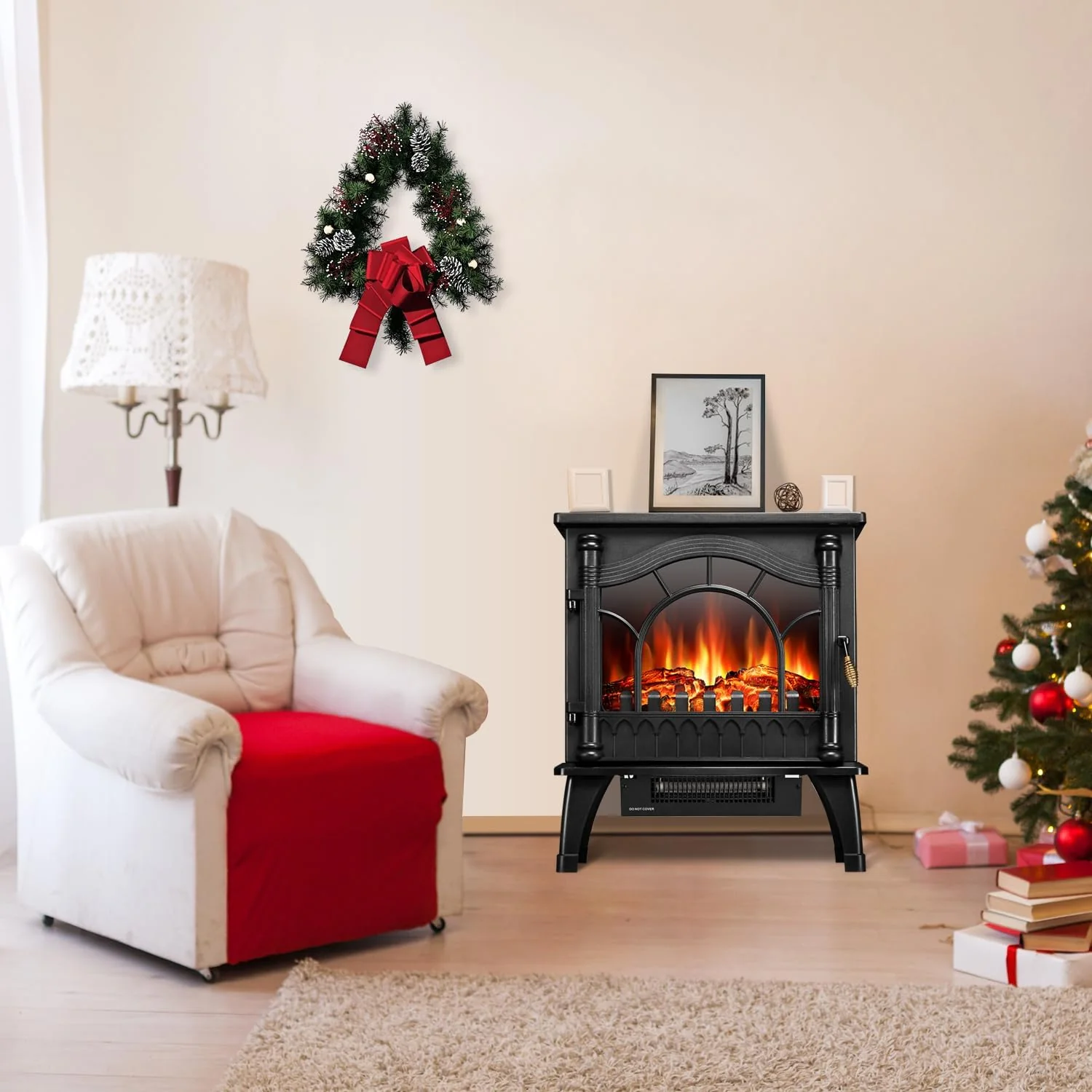Electric Fireplace Heater, 20" Freestanding Fireplace S520222 - Image 2