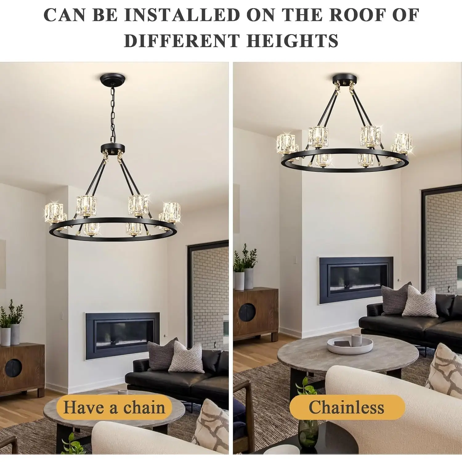 Elegant Adjustable Height Wagon Wheel Chandelier for Modern Homes - Image 4
