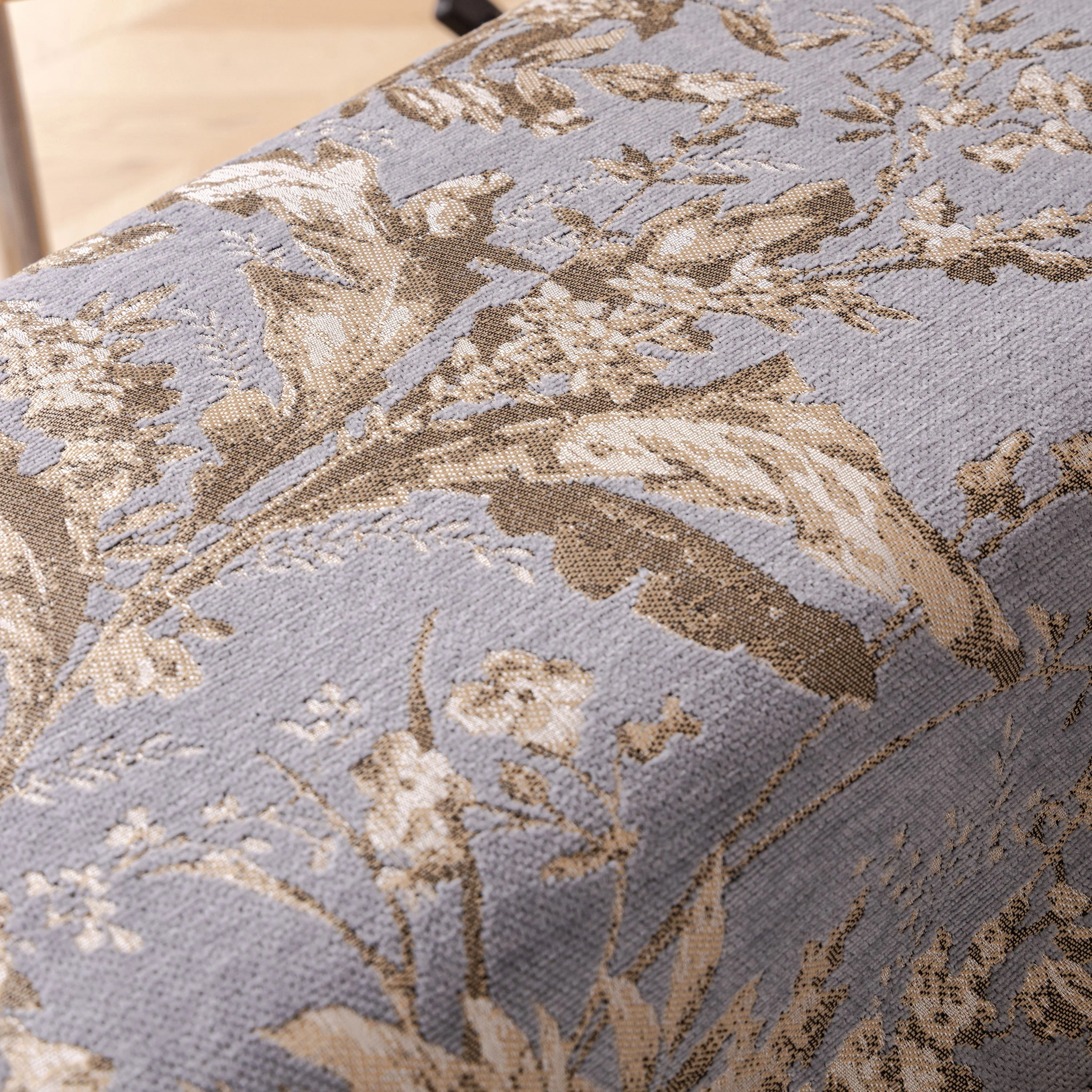 Elegant Botanical Sofa Cover with Pleated Tulle Skirt, Vintage Floral Couch Protector - Image 13