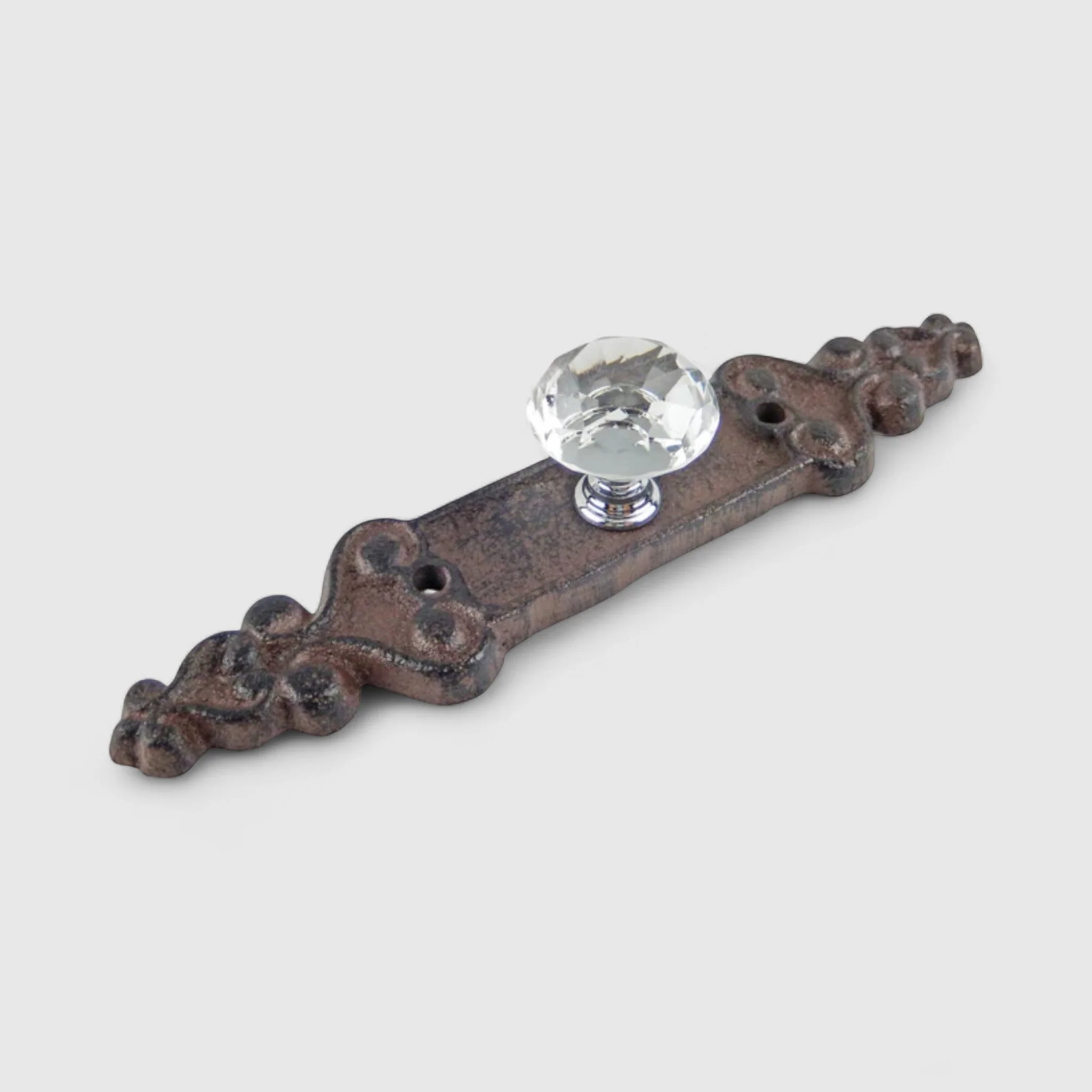 Elegant Cast Iron Crystal Drawer Pull - Faceted Vintage Cabinet Knob - Image 2