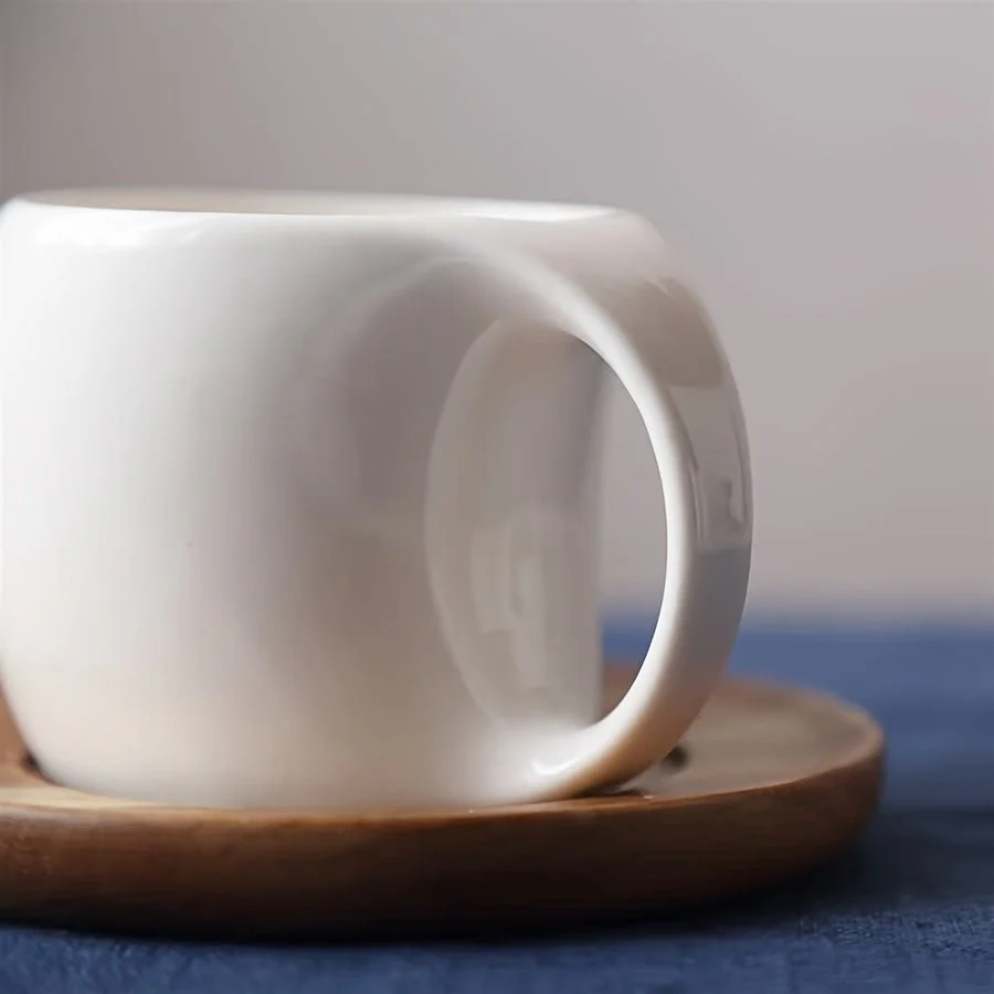 Elegant Ceramic Mug & Saucer Set | 7oz Modern Eco Drinkware - Image 4