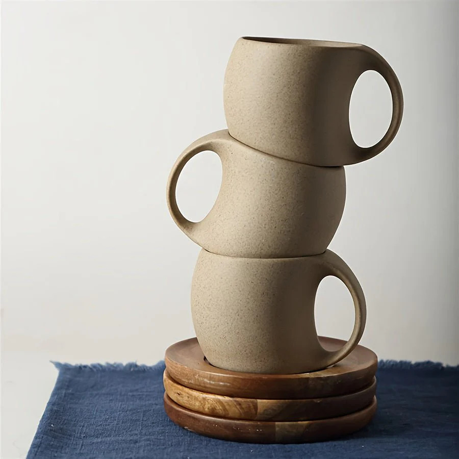 Elegant Ceramic Mug & Saucer Set | 7oz Modern Eco Drinkware - Image 5