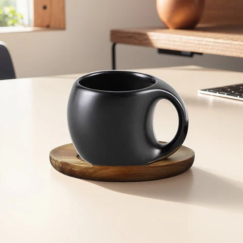 Elegant Ceramic Mug & Saucer Set | 7oz Modern Eco Drinkware - Image 6