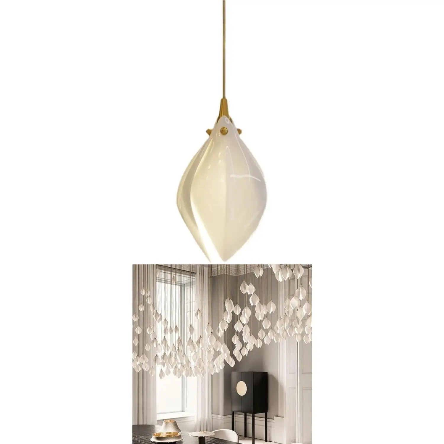 Elegant Petal Chandelier with Ceramic Finish for Modern Interiors - Image 10