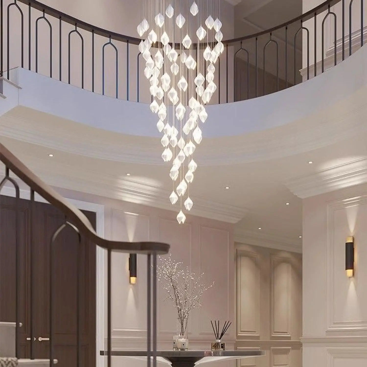 Elegant Petal Chandelier with Ceramic Finish for Modern Interiors - Image 4